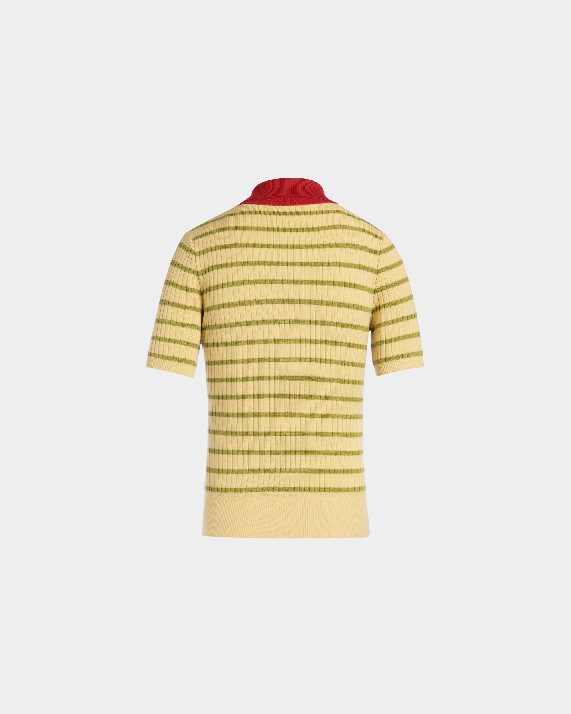 Bally Global - Knit Polo in a Dusty Yellow Wool Blend - Yellow