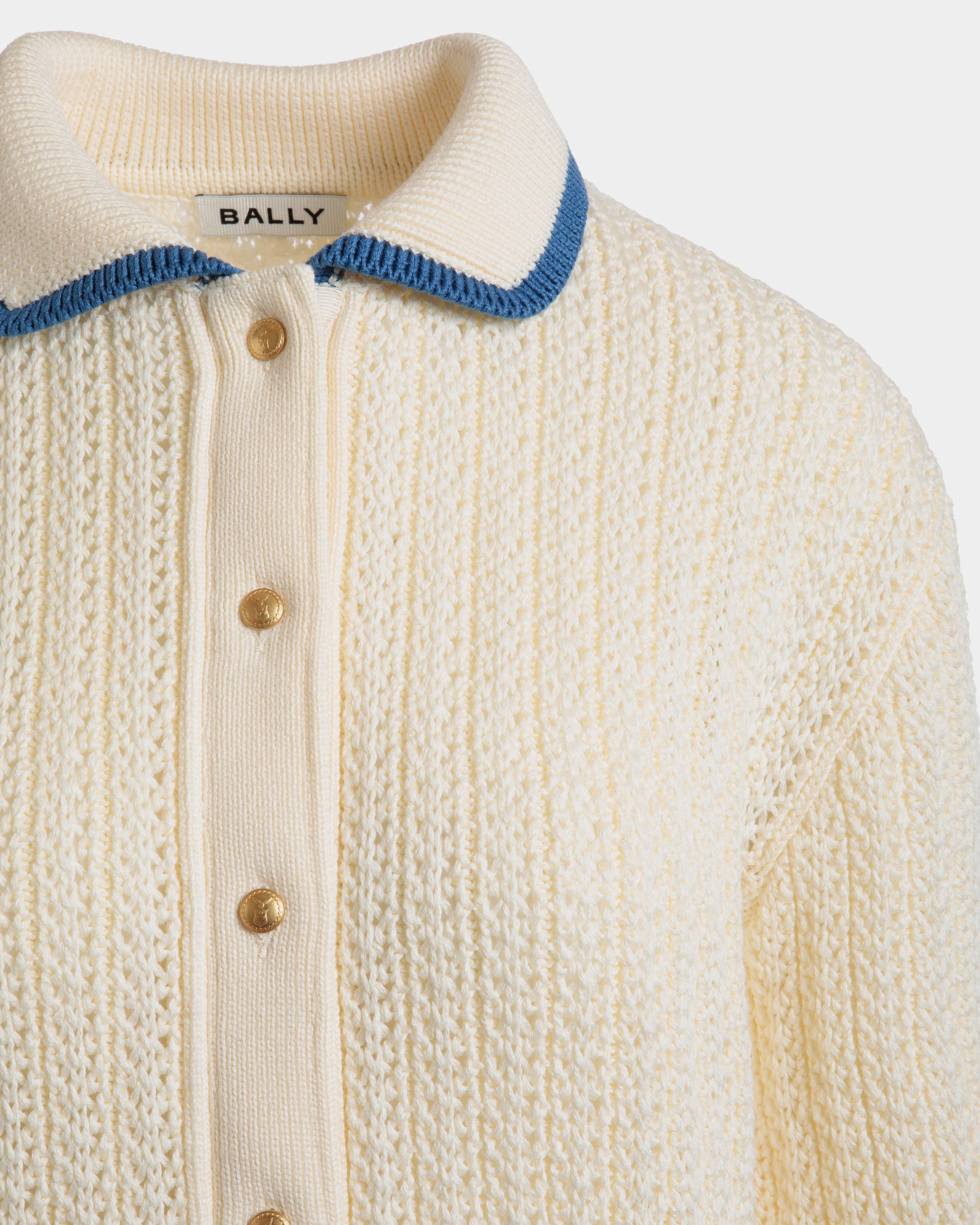 Bally Global - Cardigan En Coton Ivoire - Blanc