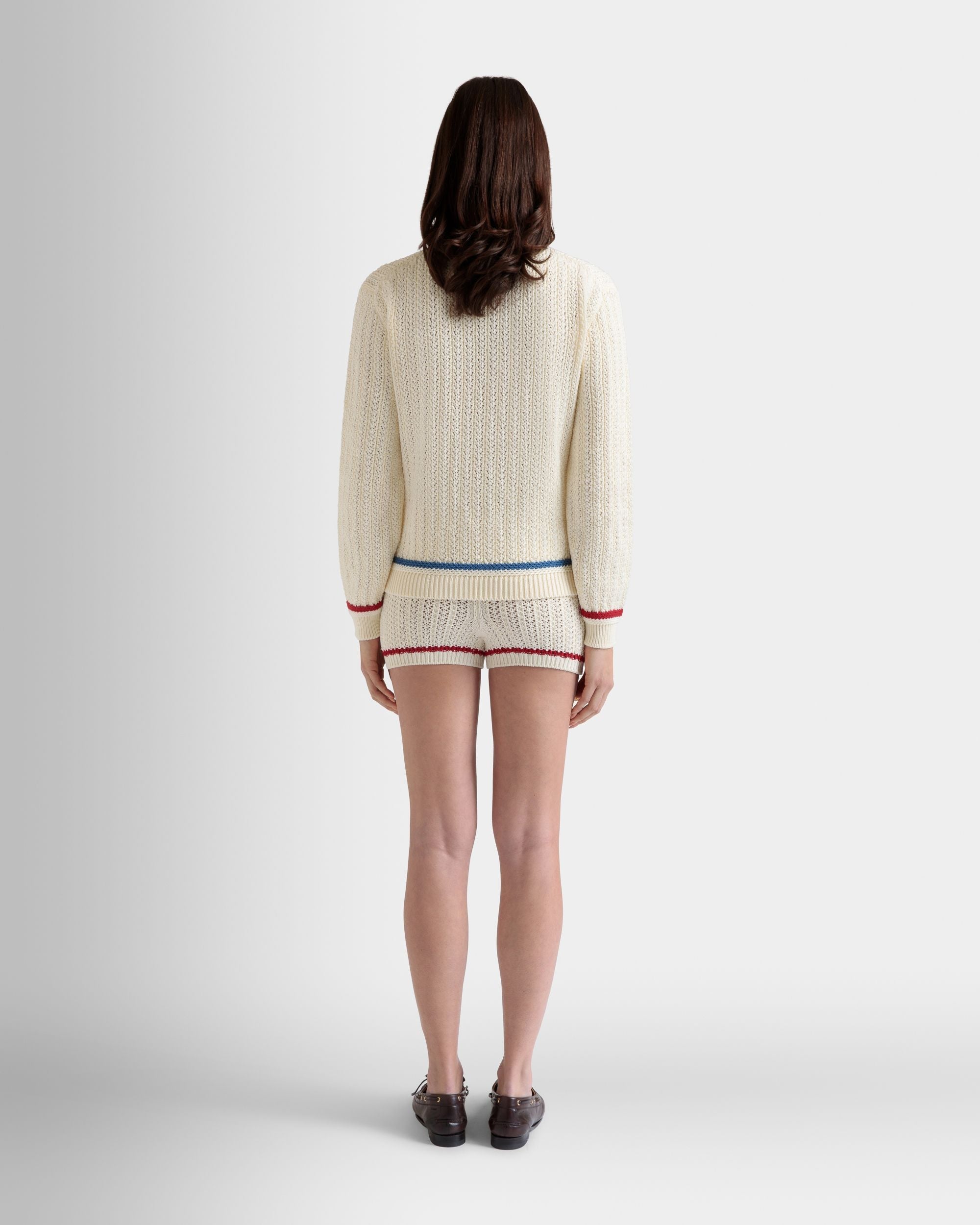 Bally Global - Cardigan En Coton Ivoire - Blanc