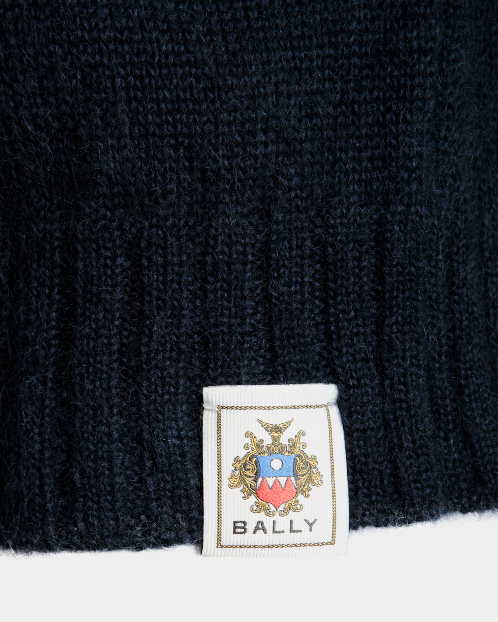 Bally Global - Knit Vest In Navy Blue And Praline Beige Mohair And Silk - Blue