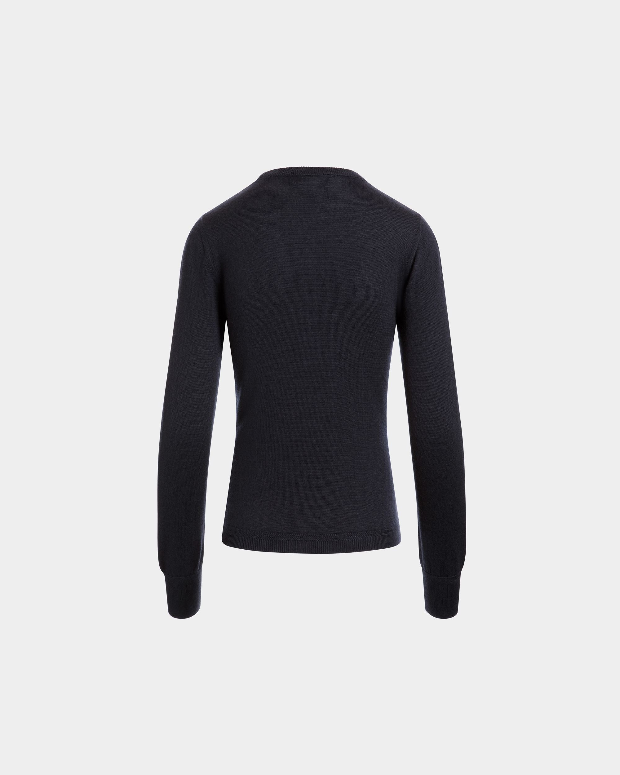 Bally Global - Camiseta De Manga Larga De Cachemira Y Seda Navy Blue - Azul