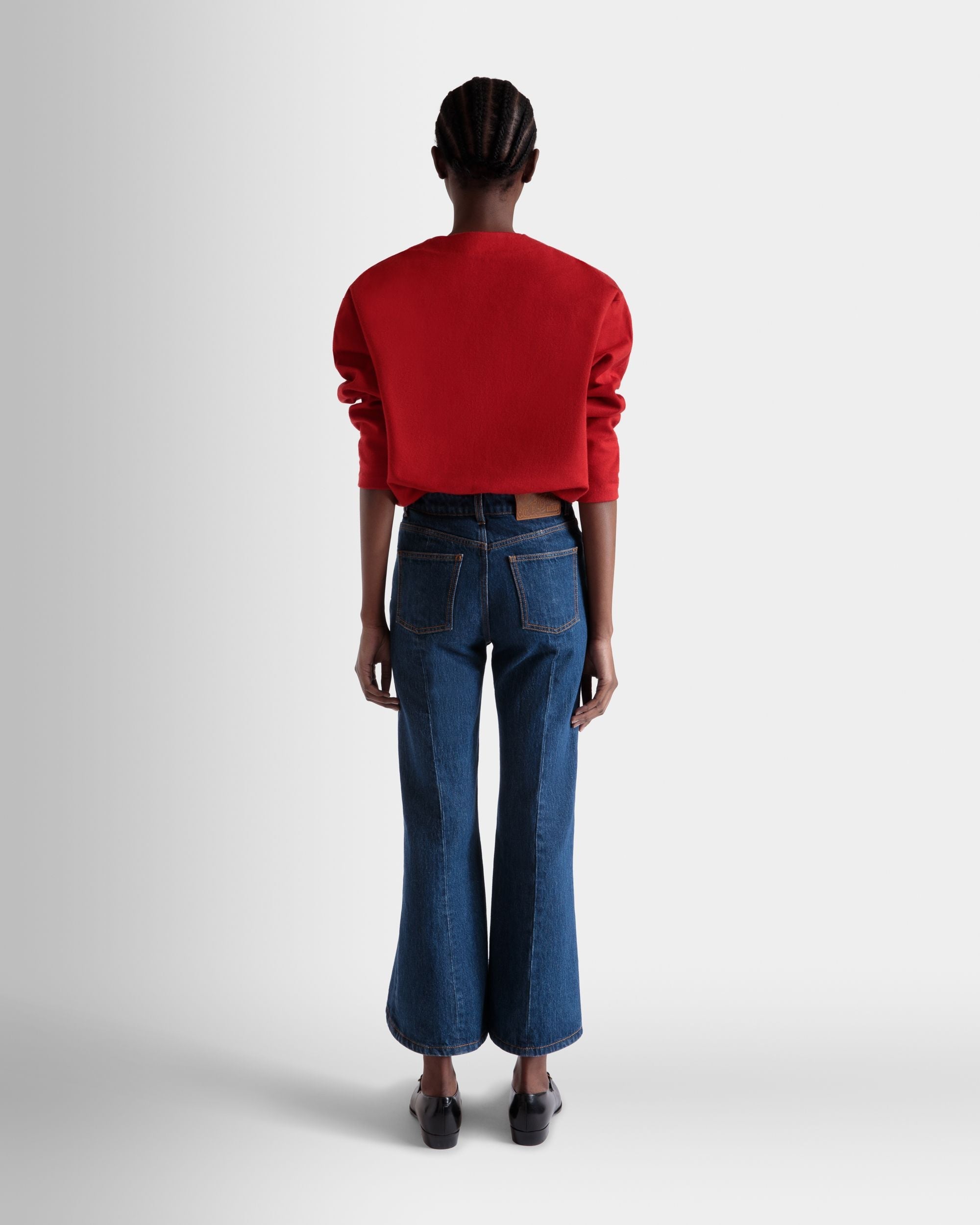 Bally Global - Cardigan in a Red Wool And Silk Blend - Red