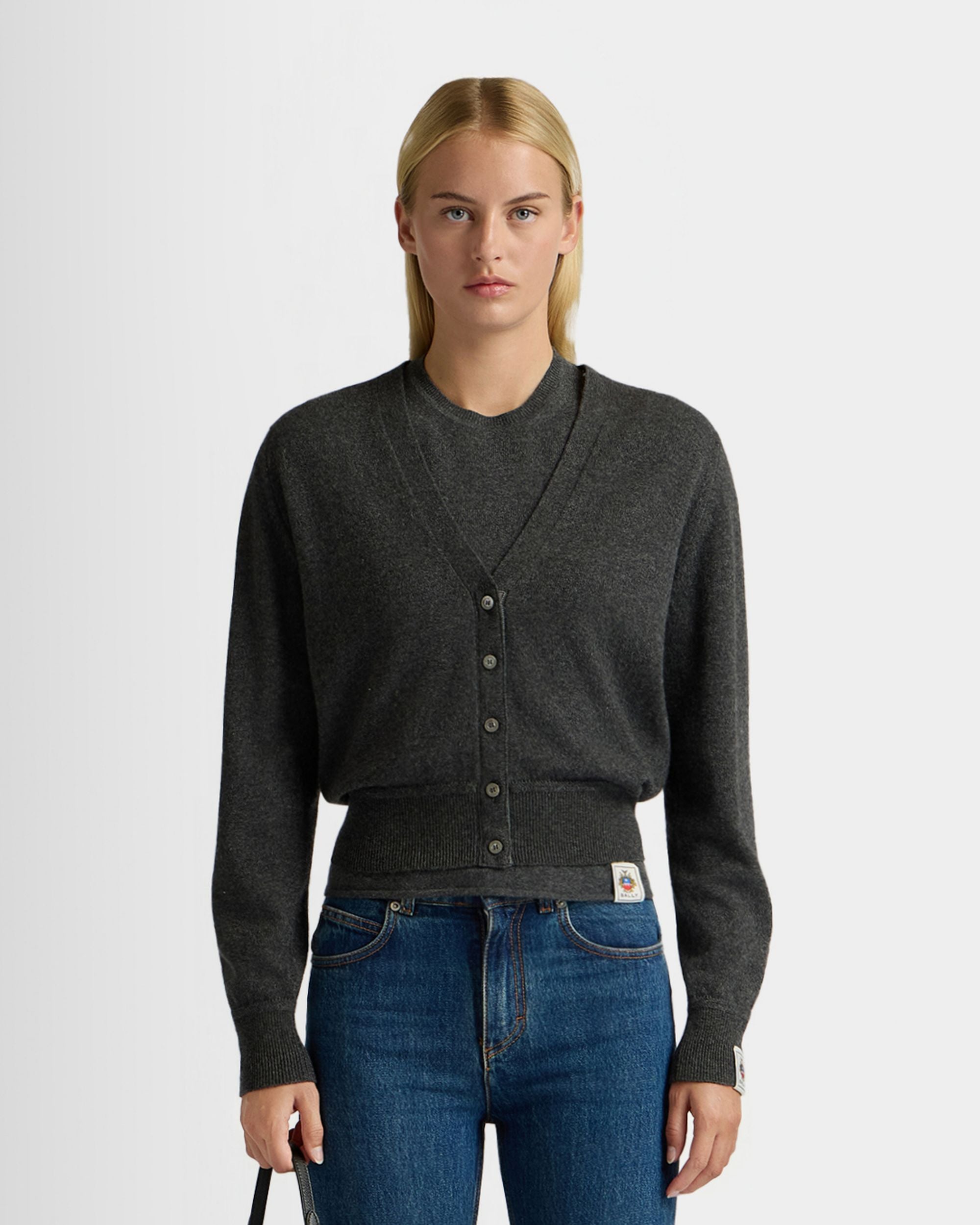 Bally Global - Cárdigan De Cachemira Gris Oscuro - Gris