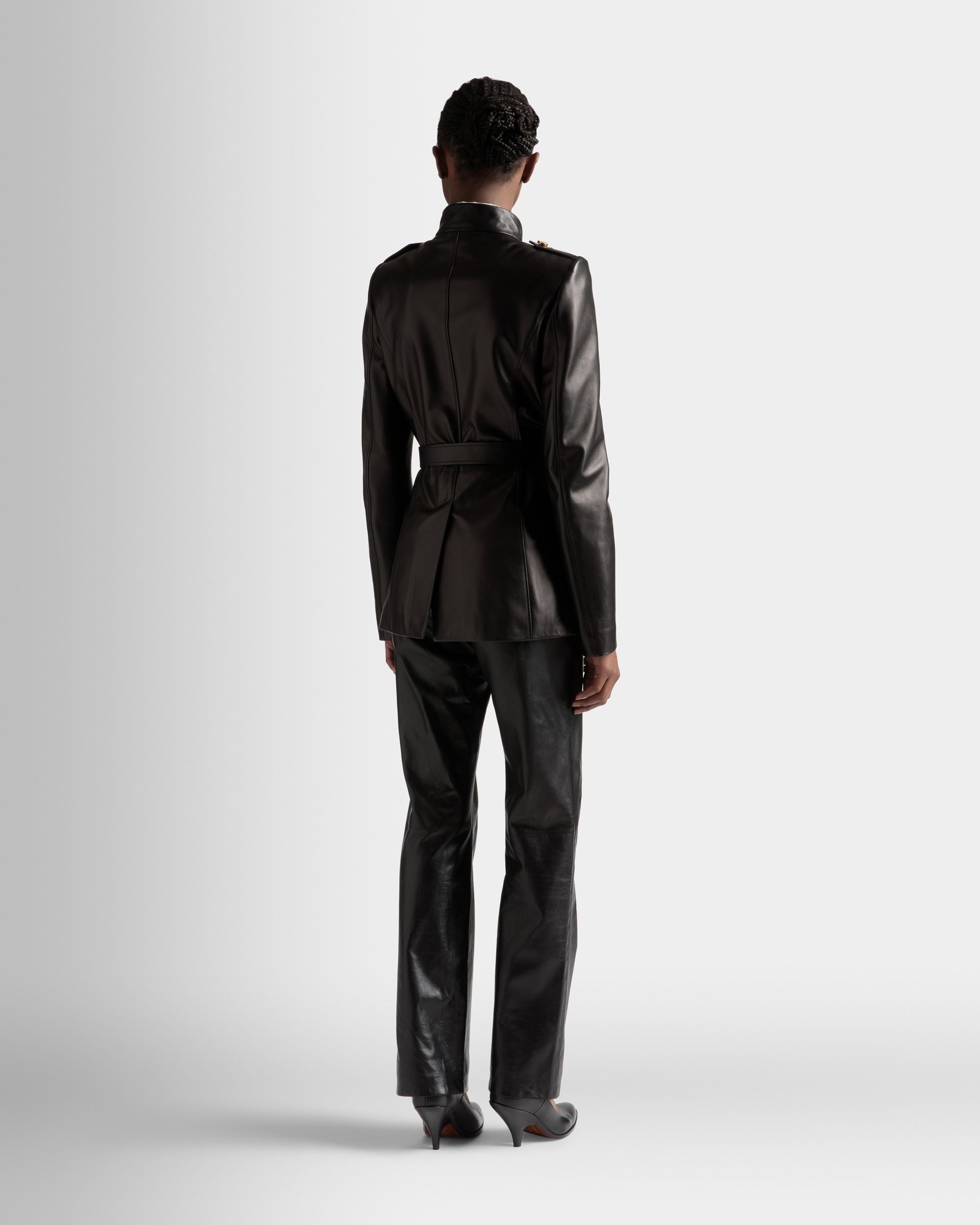 Bally Global - Belted Jacket In Black Leather - Black