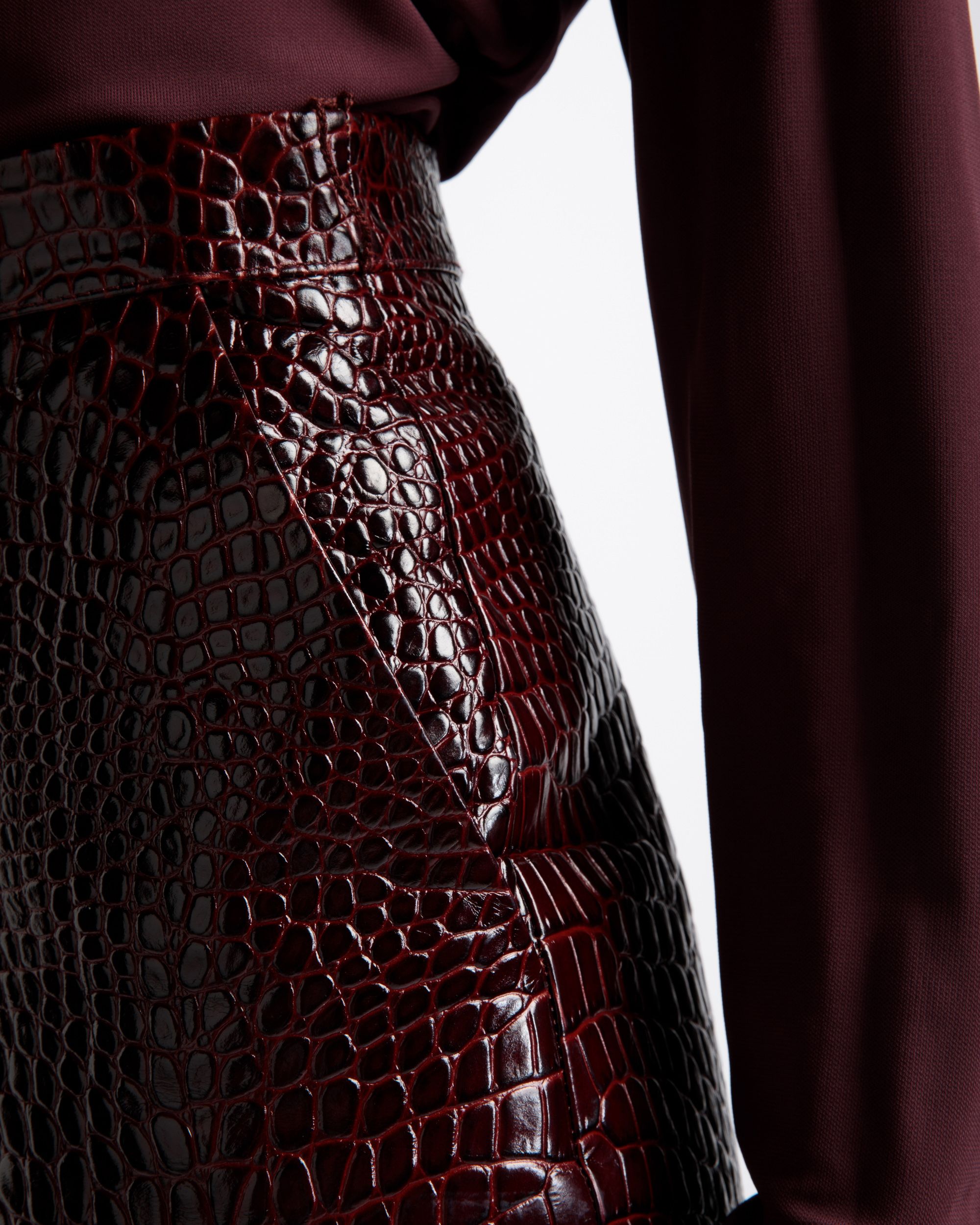 Bally Global - Skirt In Burgundy Leather - Red