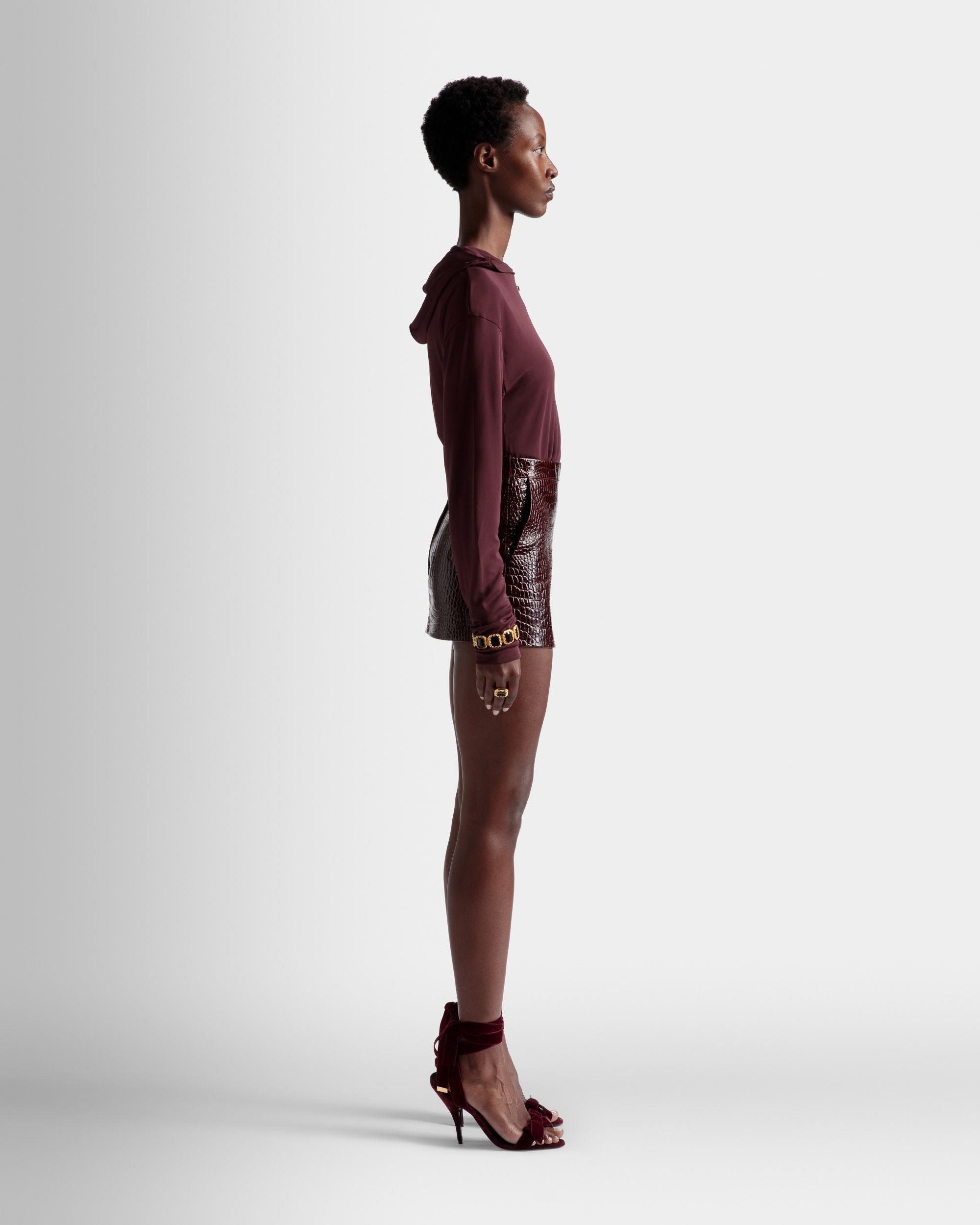 Bally Global - Skirt In Burgundy Leather - Red