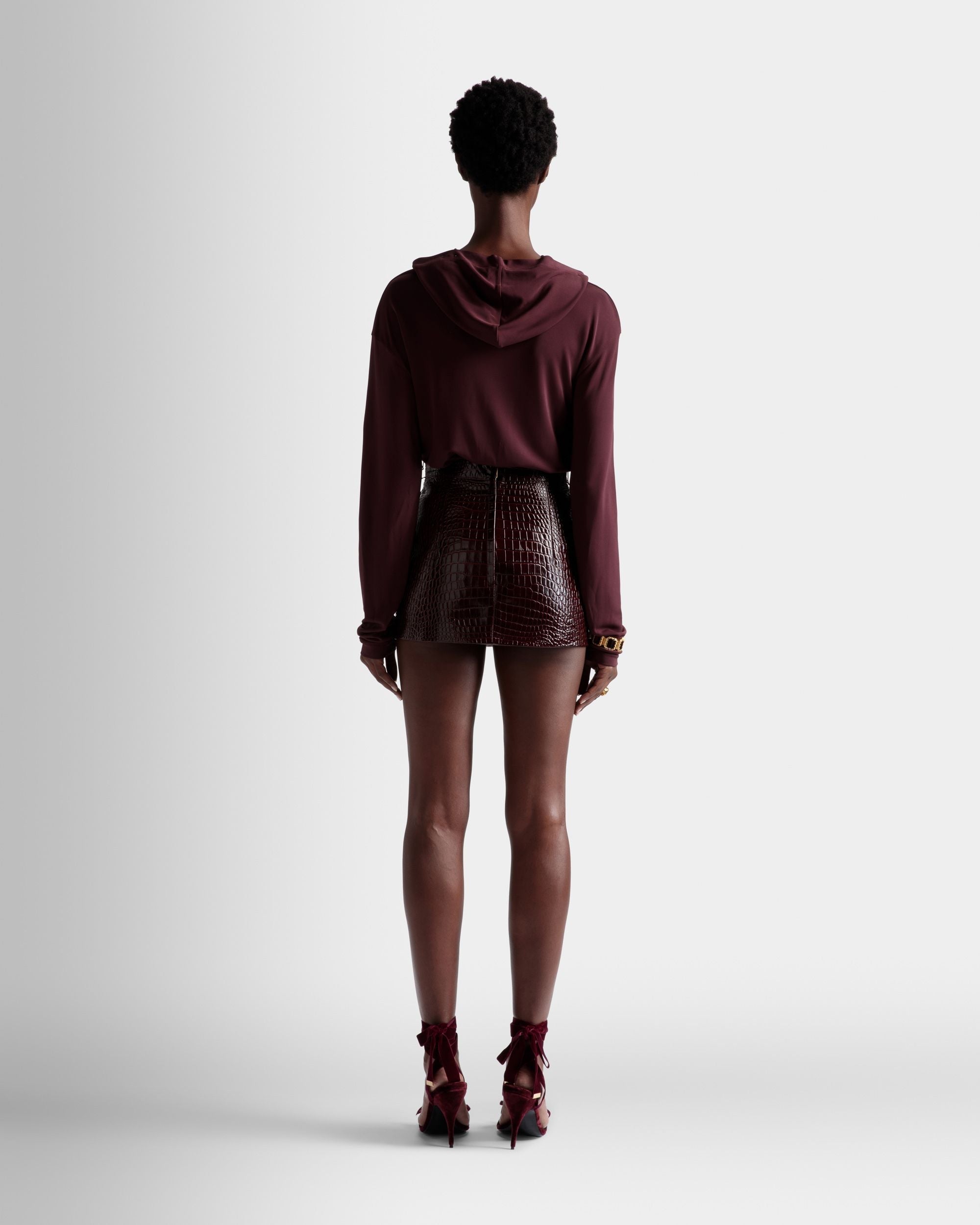 Bally Global - Skirt In Burgundy Leather - Red