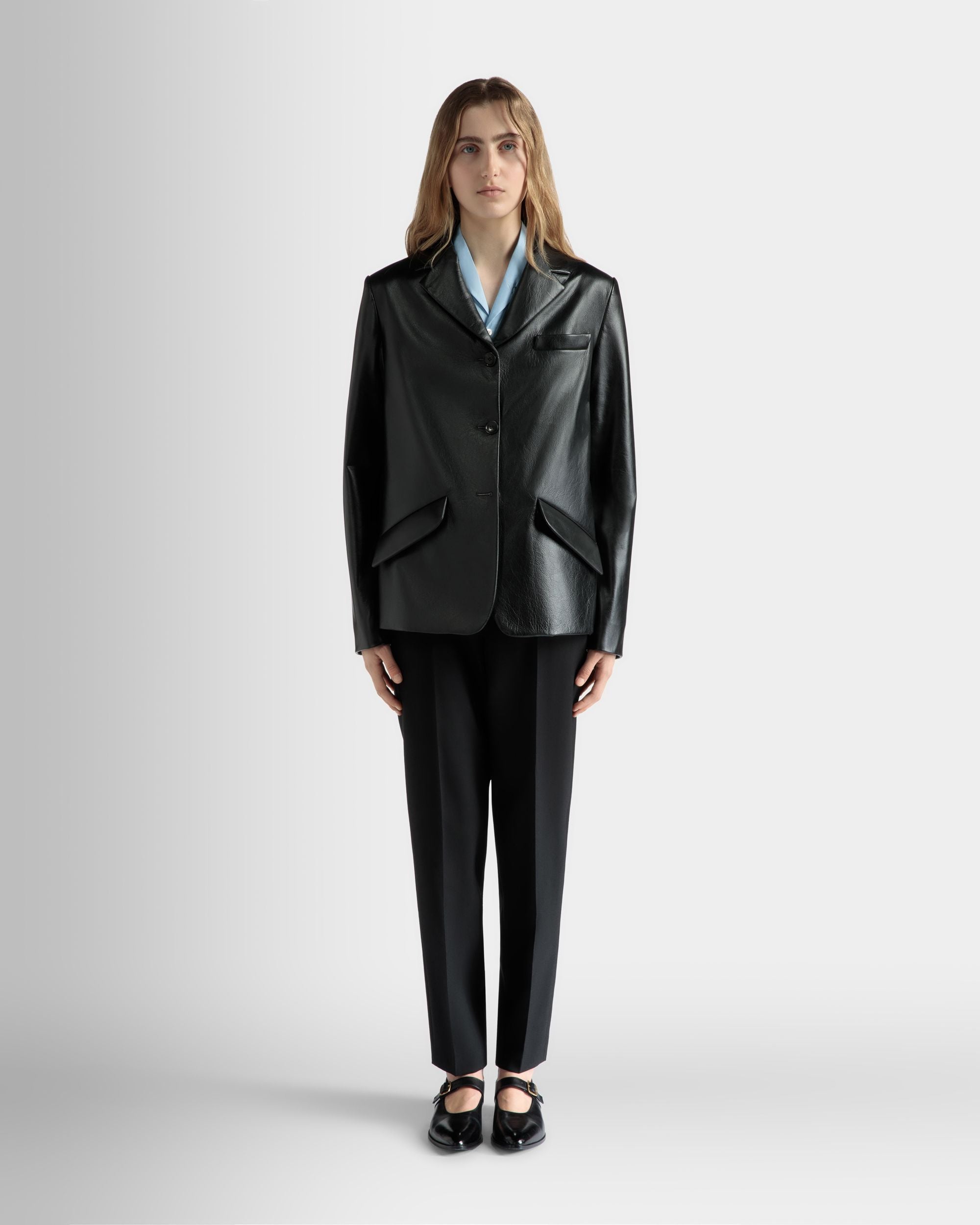 Bally Global - Single-breasted Jacket in Black Leather - Black