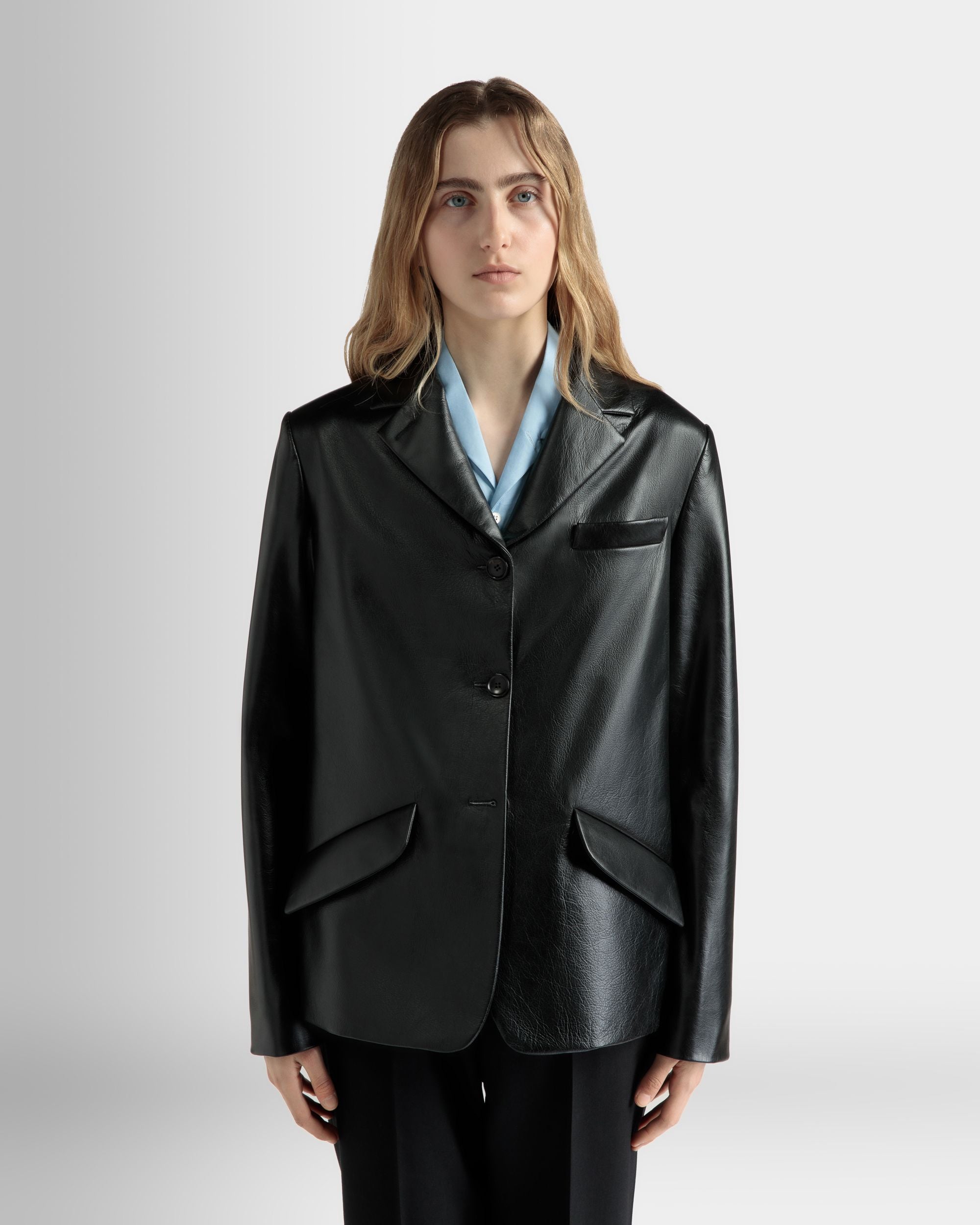 Bally Global - Single-breasted Jacket in Black Leather - Black