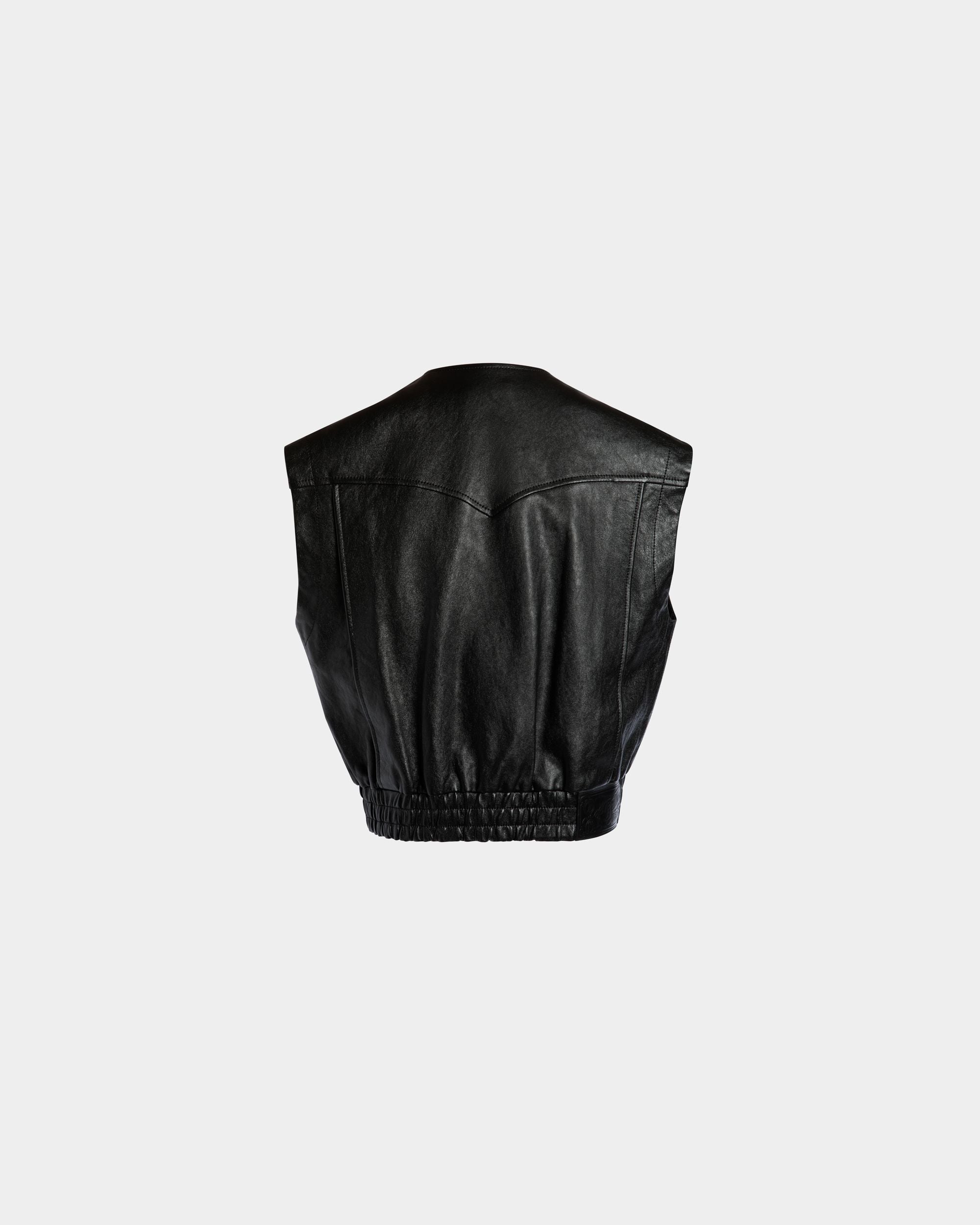 Bally Global - Chaleco De Piel Negra - Negro