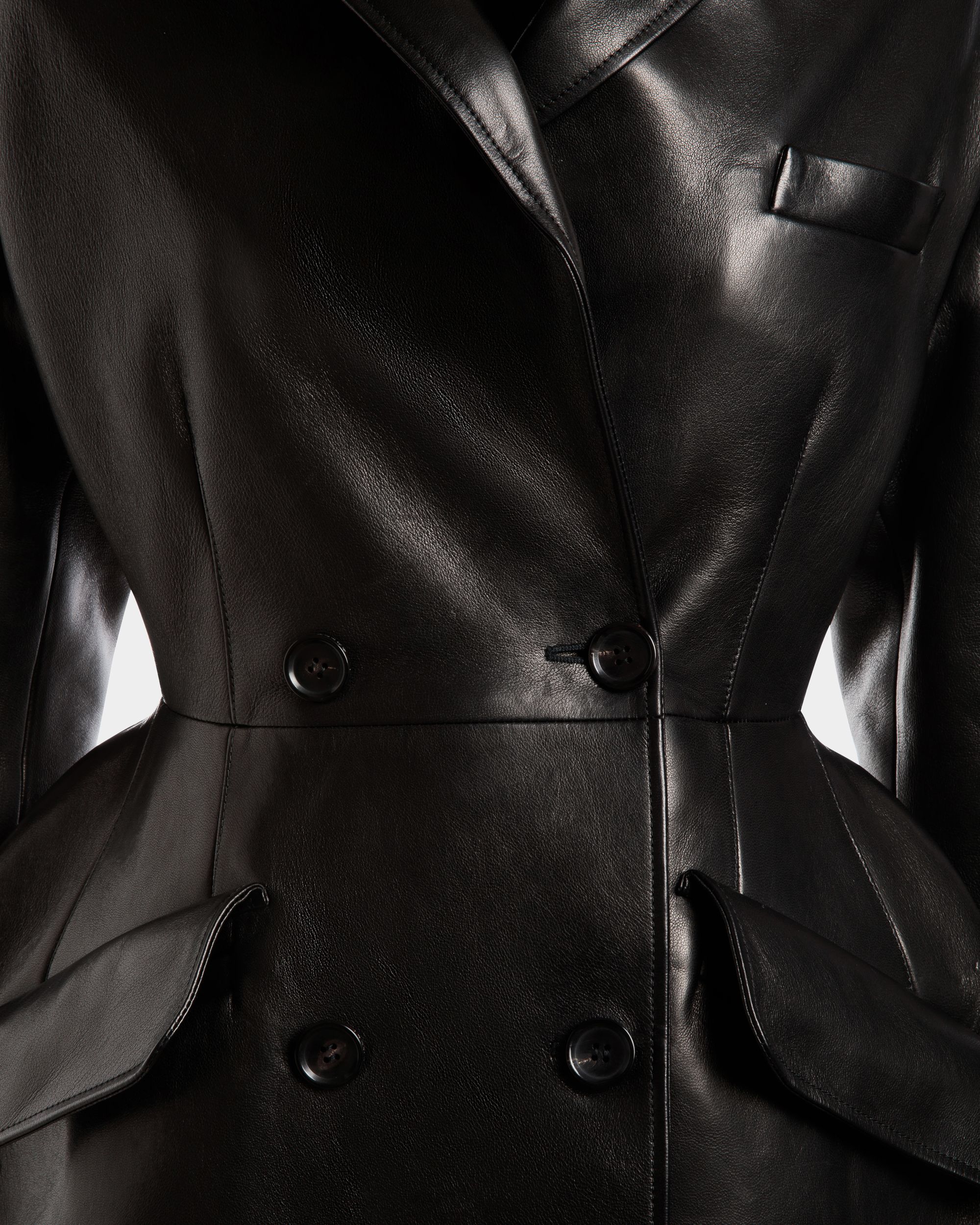 Bally Global - Coat in Black Leather - Black