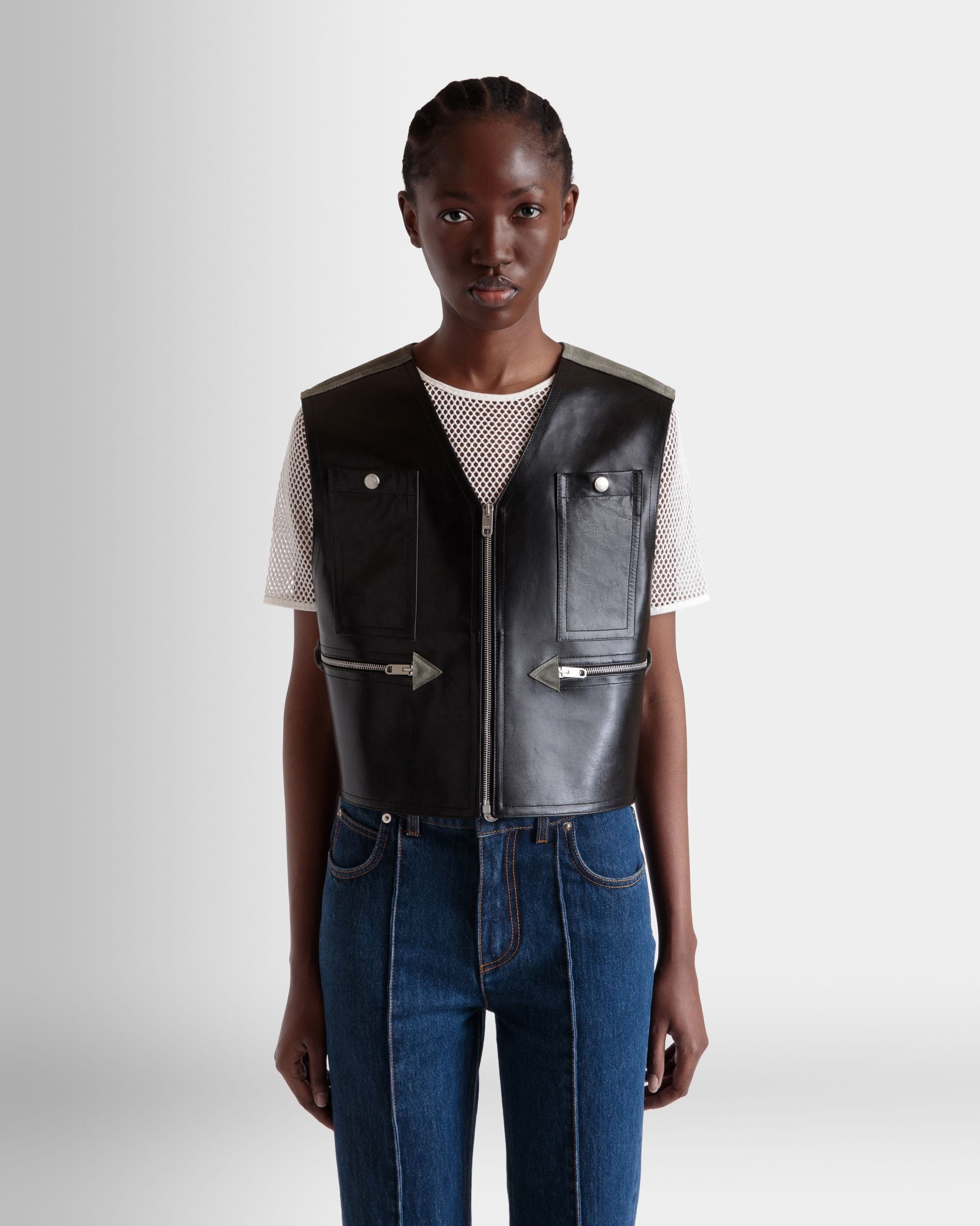 Bally Global - Gilet En Cuir Noir - Noir
