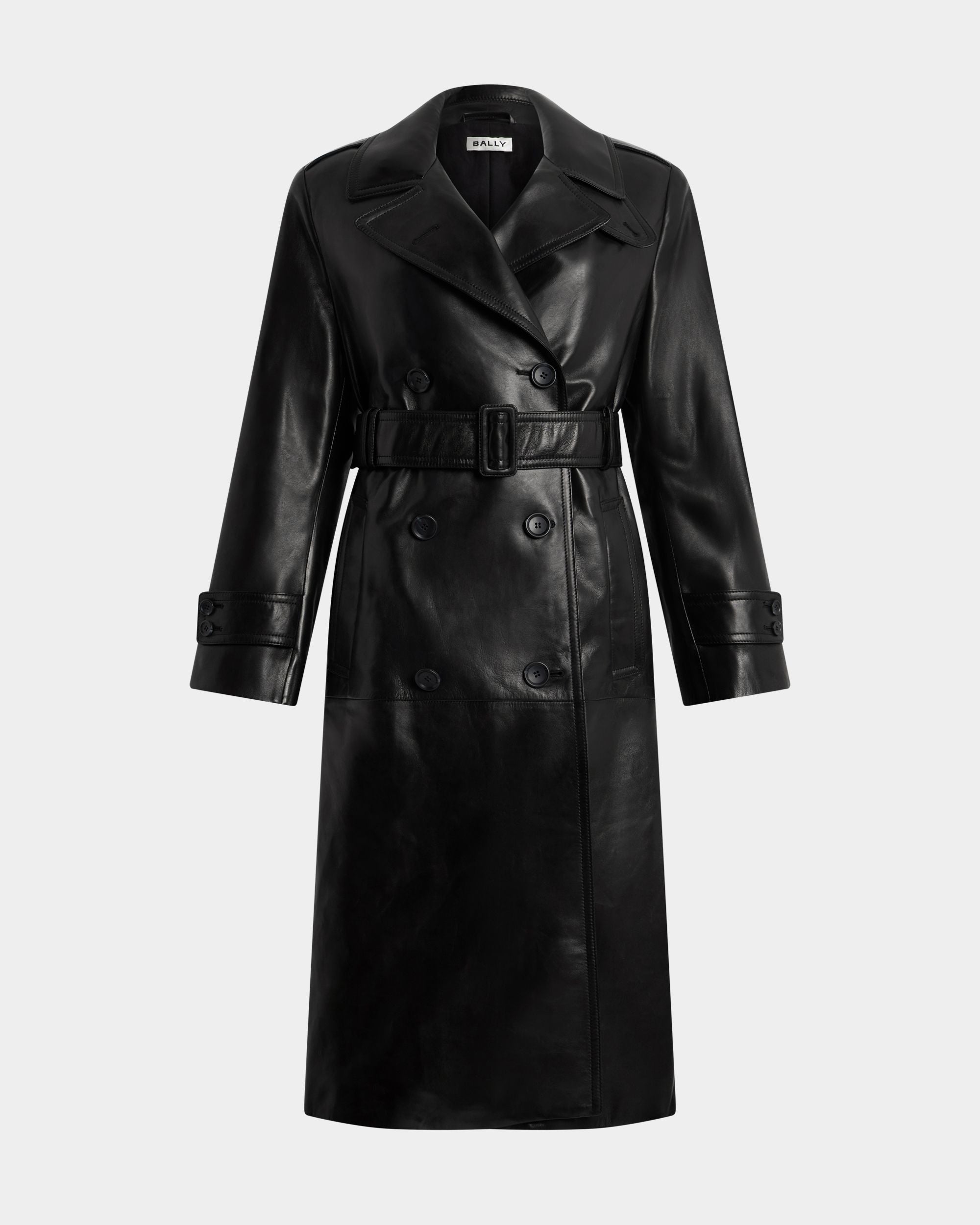 Bally Global - Trench Coat in Black Leather - Black