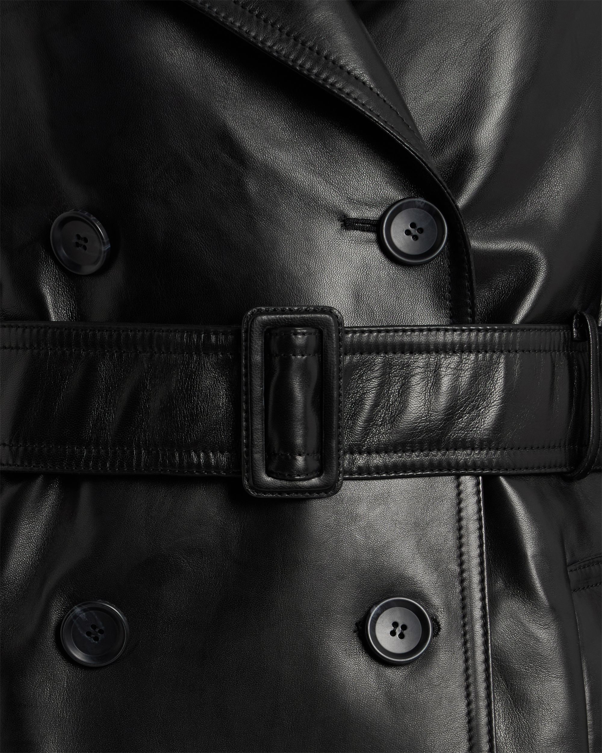 Bally Global - Trench Coat in Black Leather - Black
