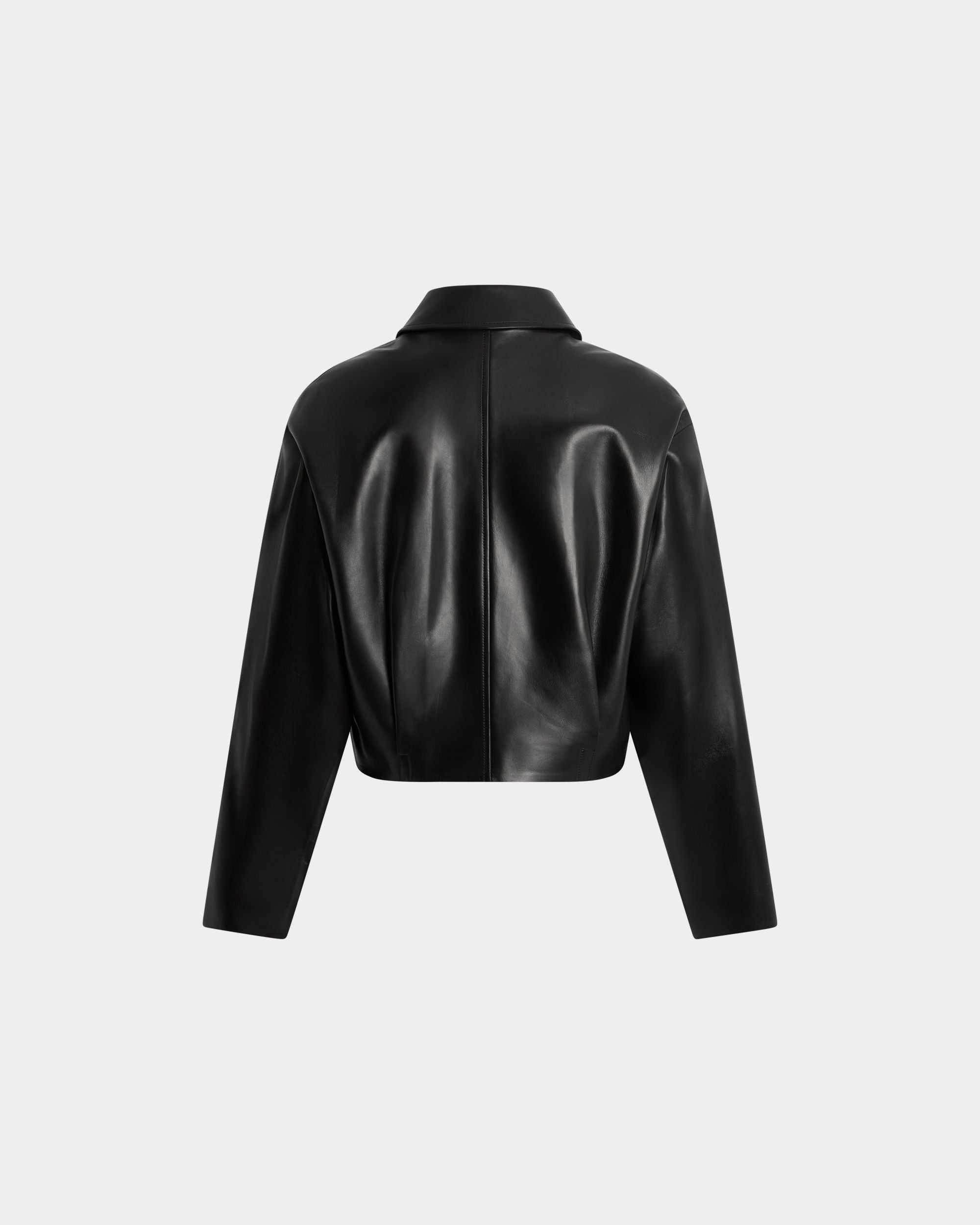 Bally Global - Cropped Jacket in Black Leather - Black
