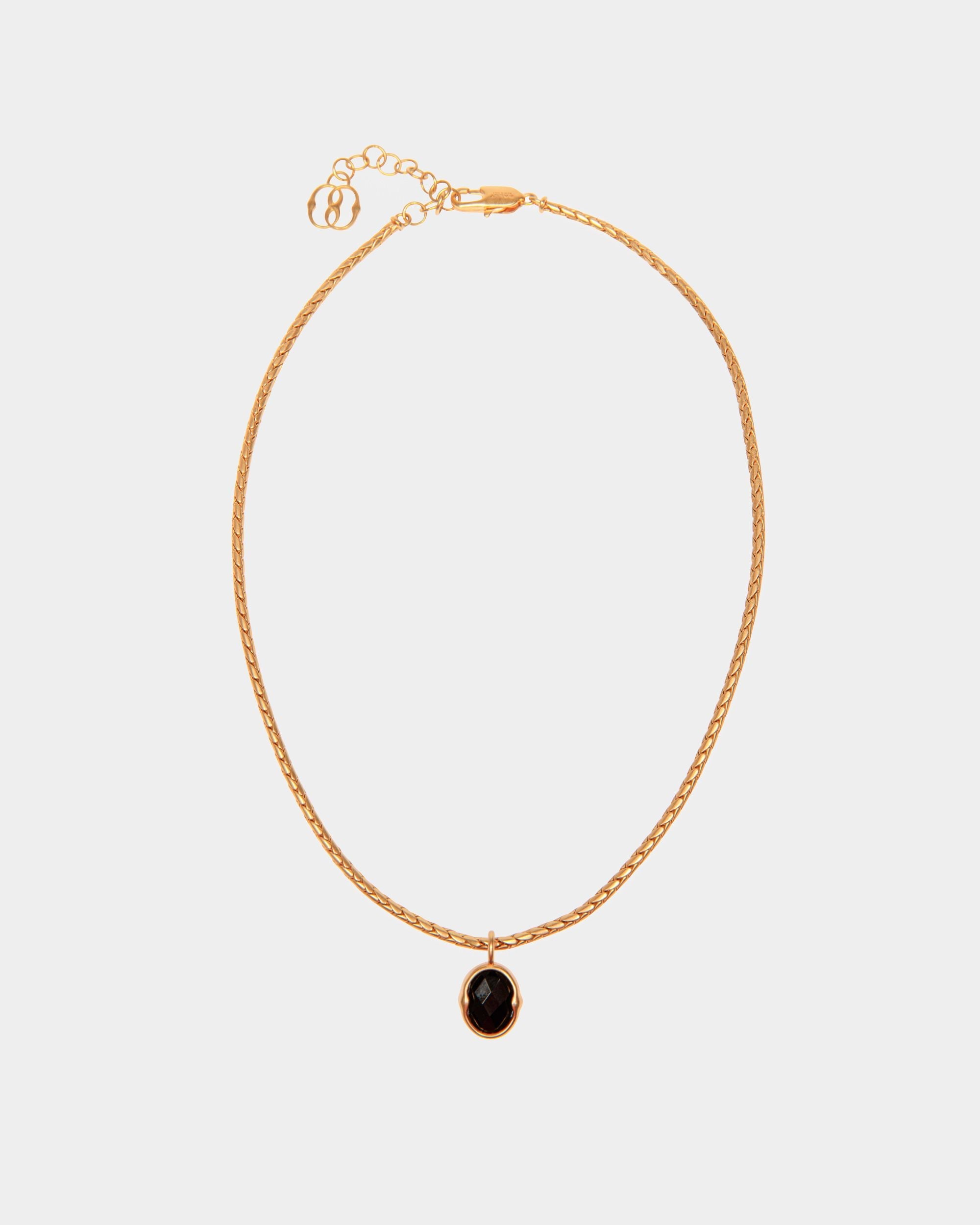 Bally Global - Frame Outline Necklace With A Snake Chain - Gold