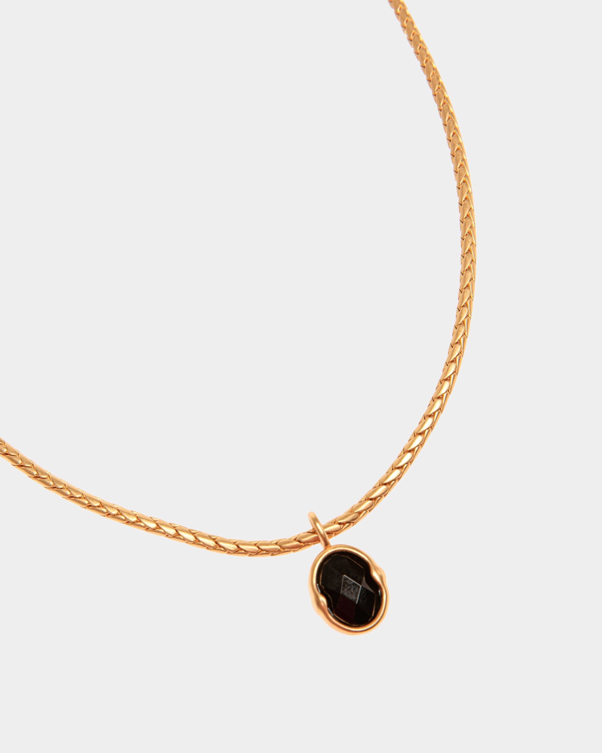 Bally Global - Frame Outline Necklace With A Snake Chain - Gold