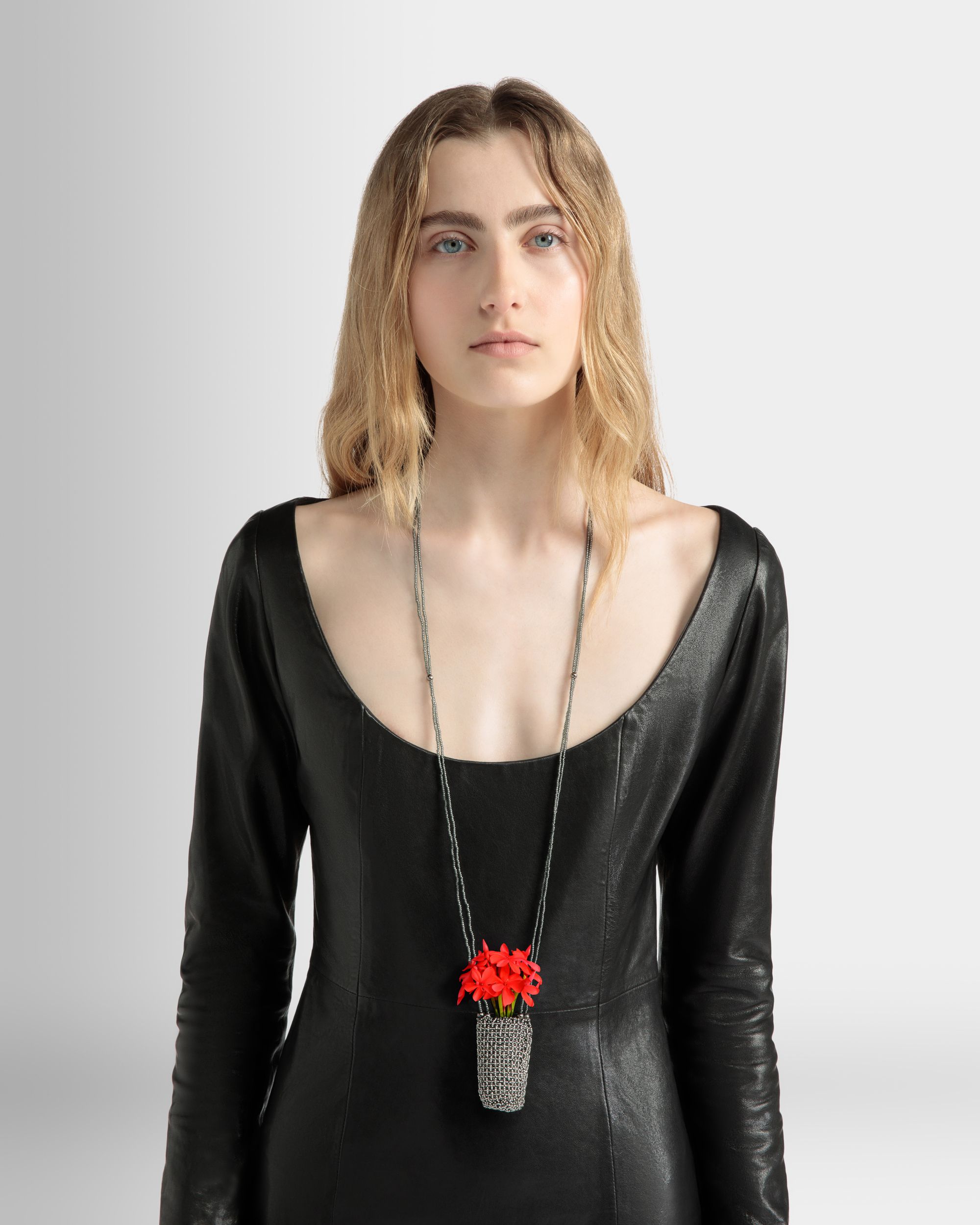 Bally Global - Beads Necklace in Silver Beads - Gris