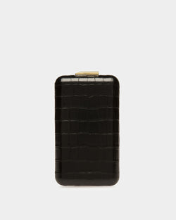 Structured Microbag In Crocodile Embossed Leather