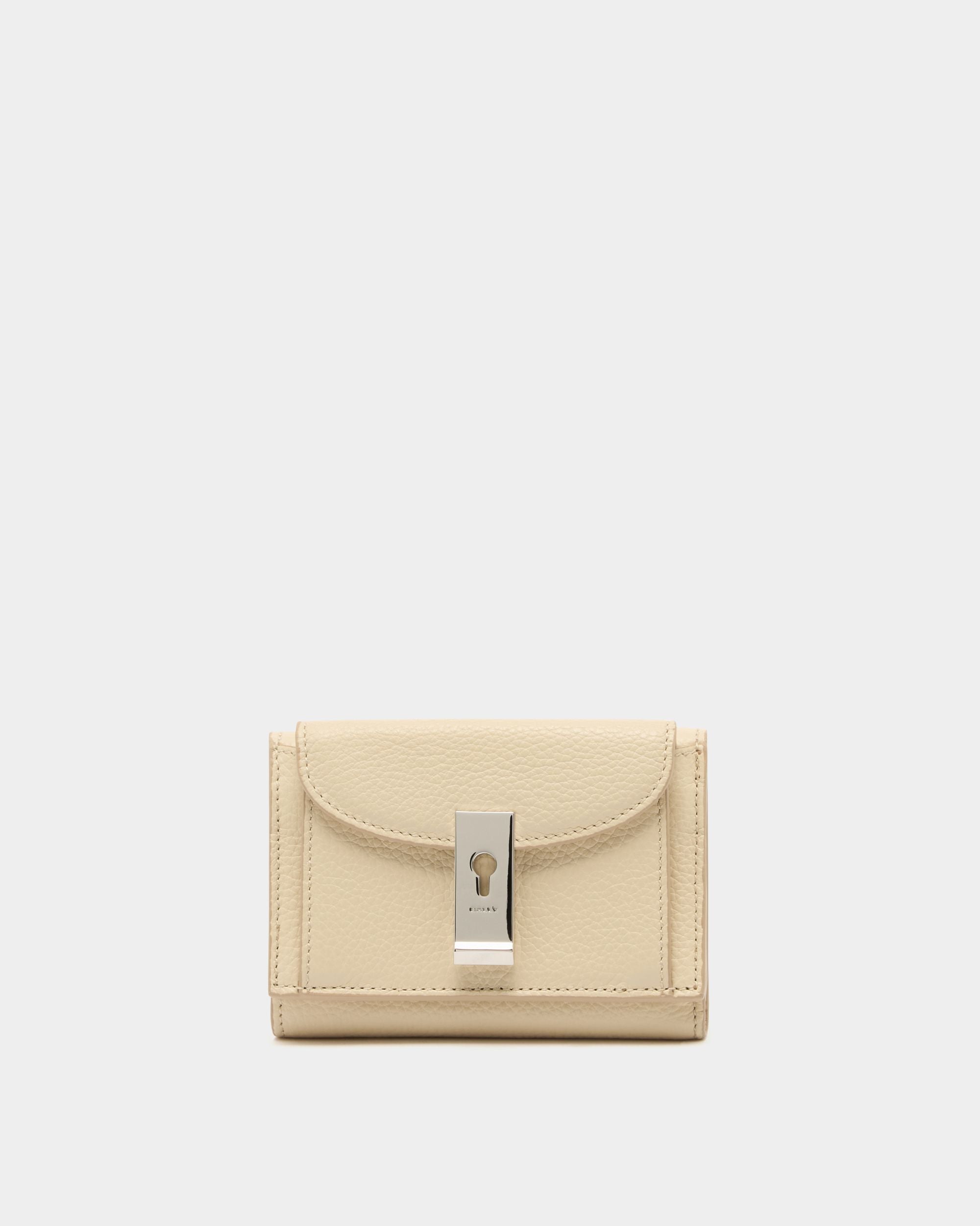 Bally Global - Lock Me Wallet in Ginger Grained Leather - Beige