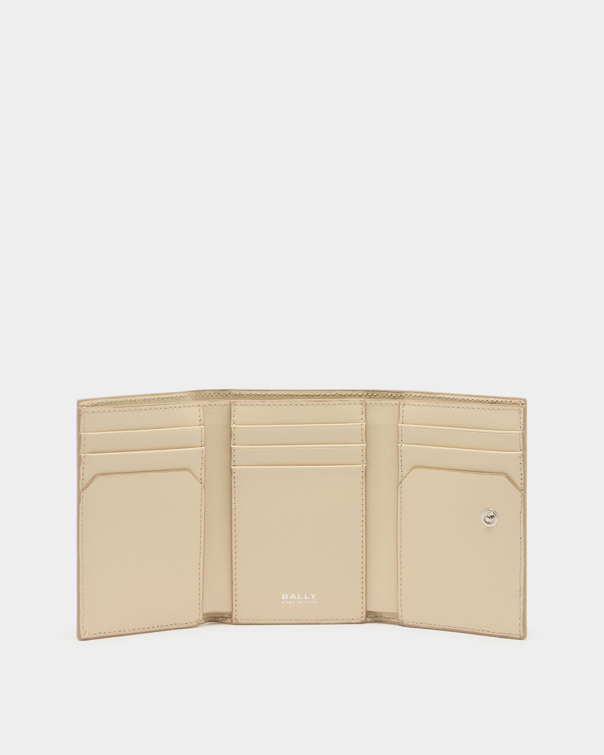 Bally Global - Lock Me Wallet in Ginger Grained Leather - Beige