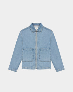 Cotton Denim Jacket In Light Blue