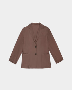 Blazer in Beige Silk and Wool