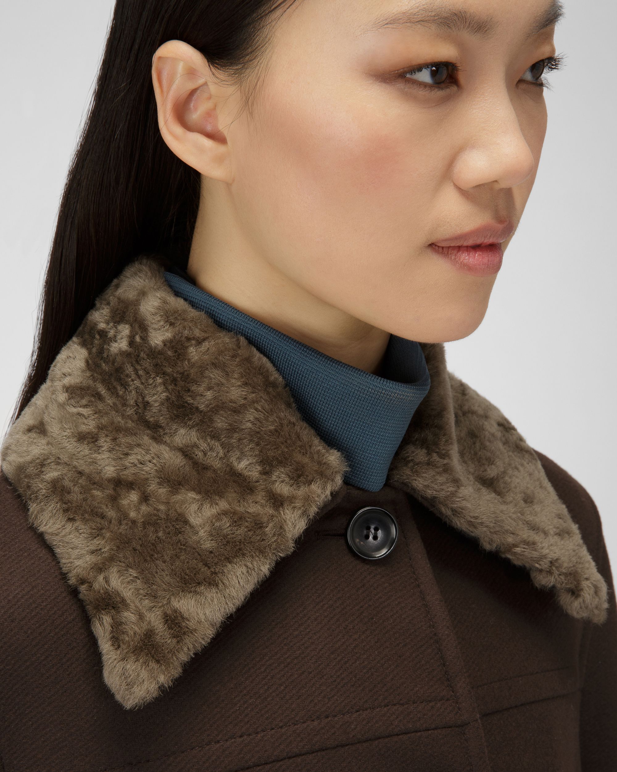 Bally Global - Wool Coat In Ebony Brown - Brown