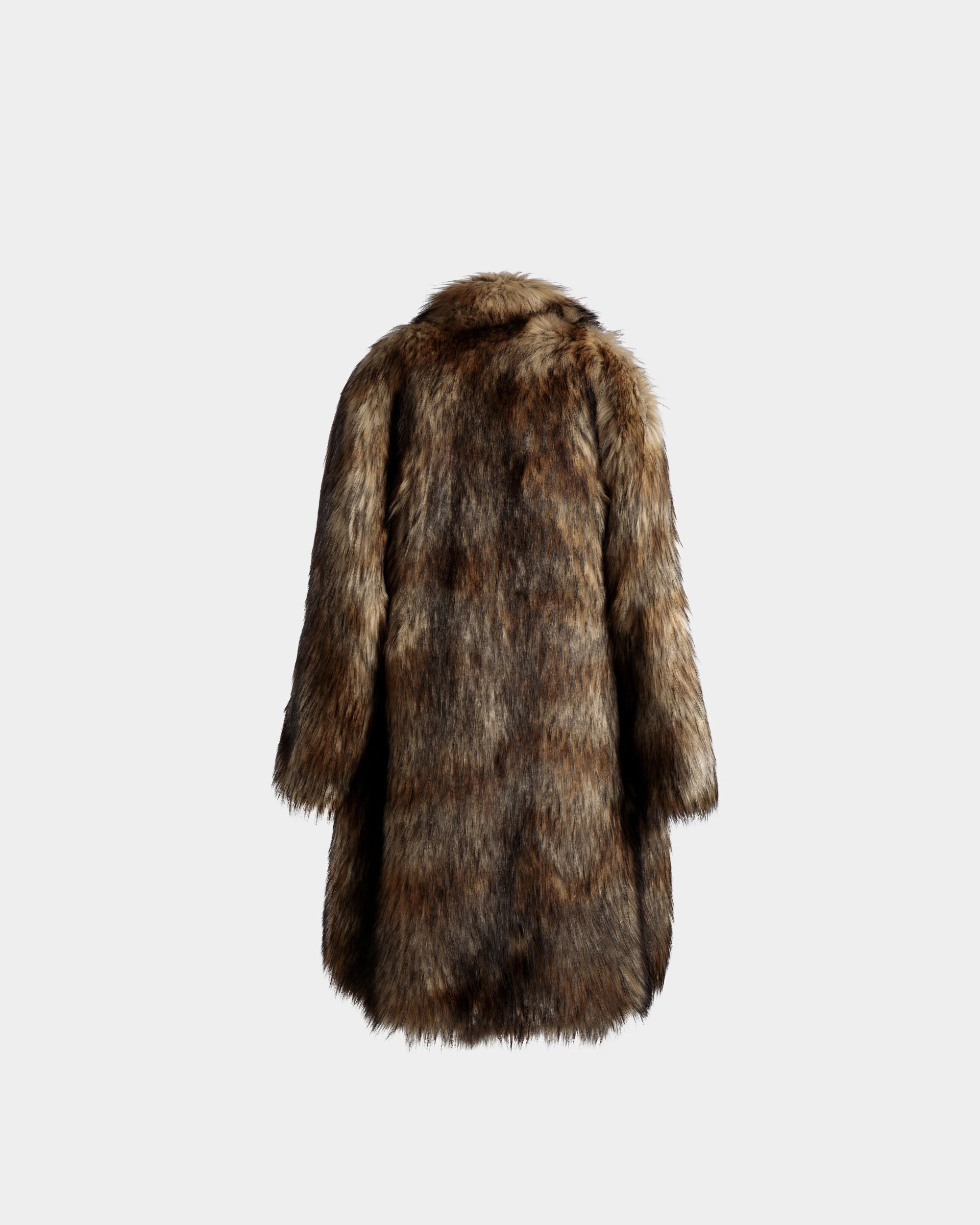 Bally Global - Faux Fur Coat In Multi Brown - Brown