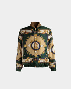 Bomber Jacket In Kelly Green Silk