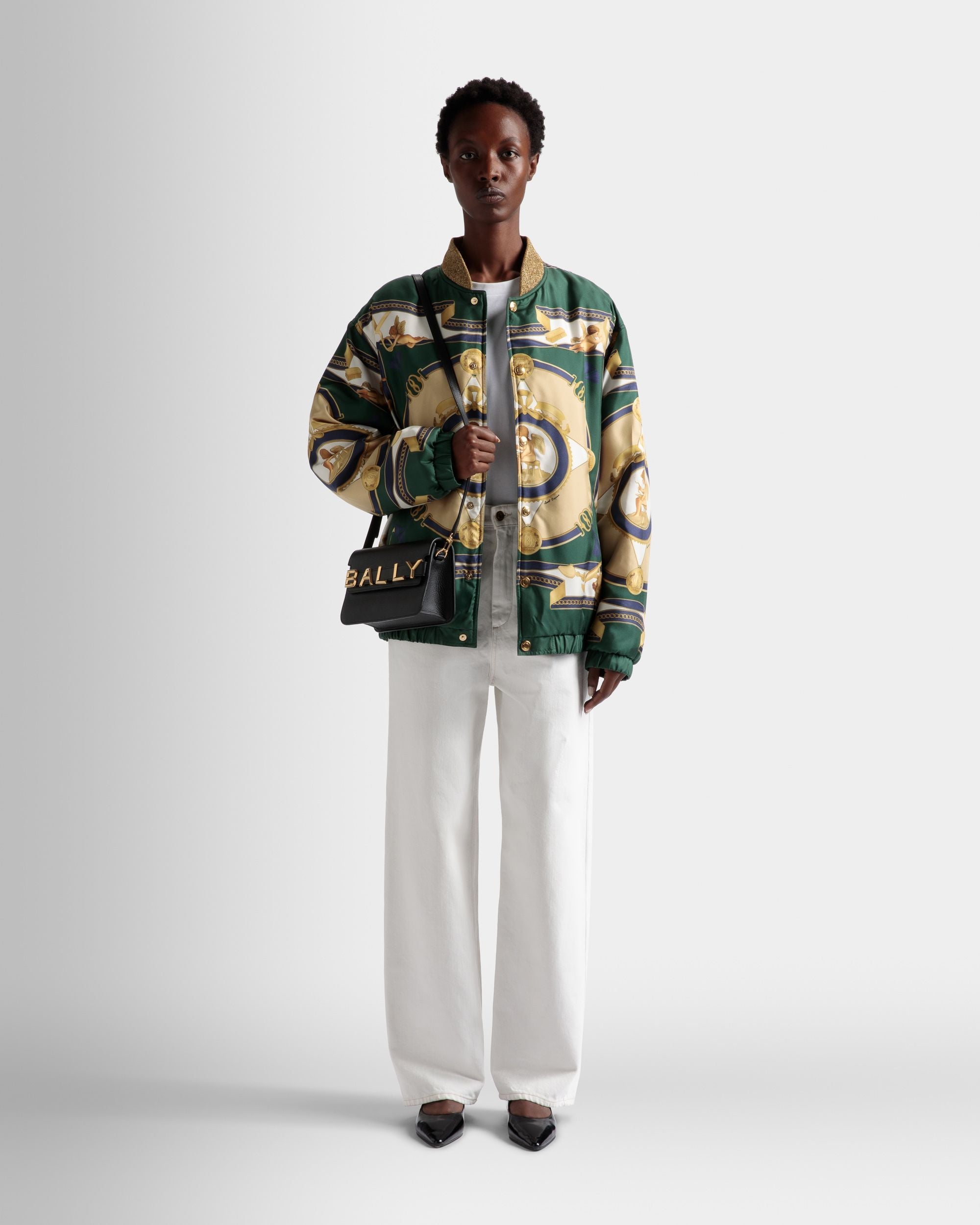 Bally Global - Bomber Jacket In Kelly Green Silk - Green