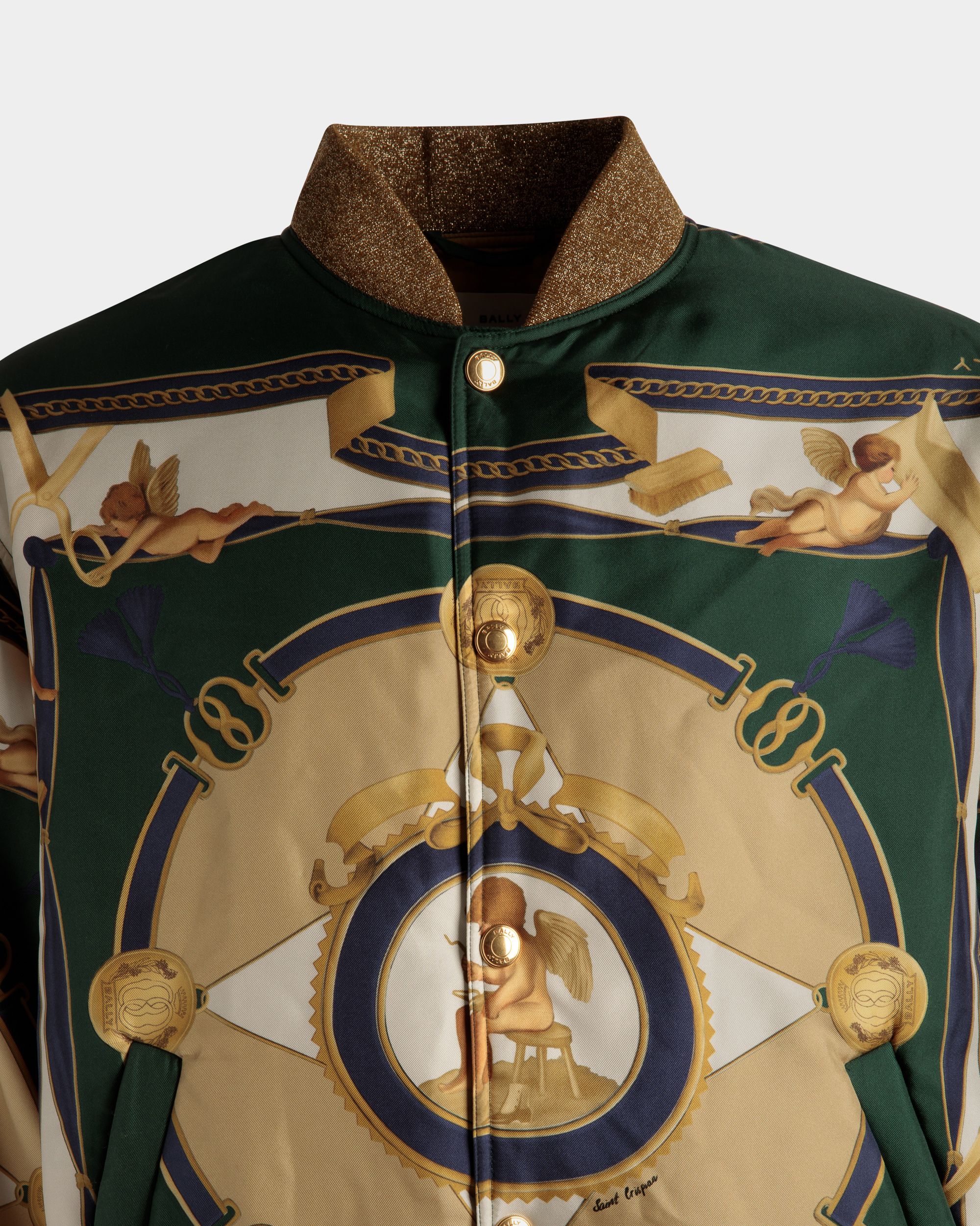 Bally Global - Bomber Jacket In Kelly Green Silk - Green