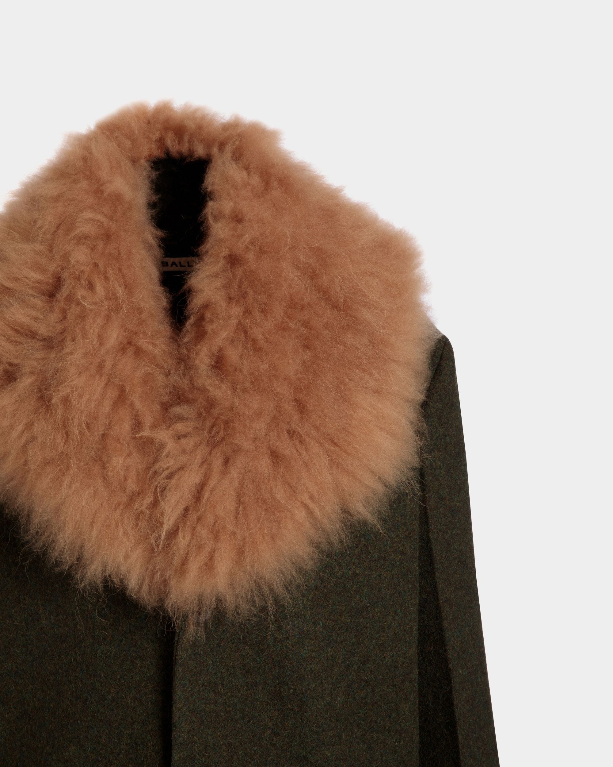 Bally Global - Single-Breasted Coat In Dark Green Wool - Verde