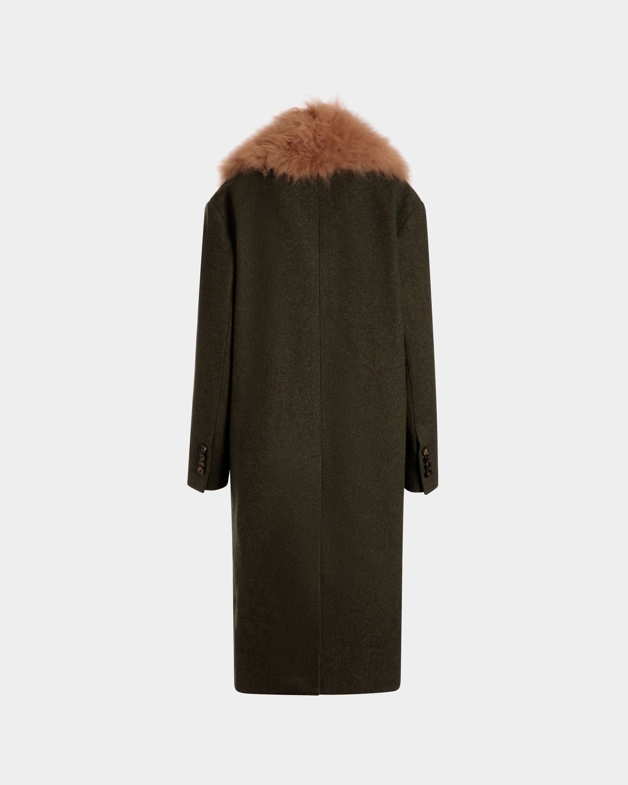 Bally Global - Single-Breasted Coat In Dark Green Wool - Verde