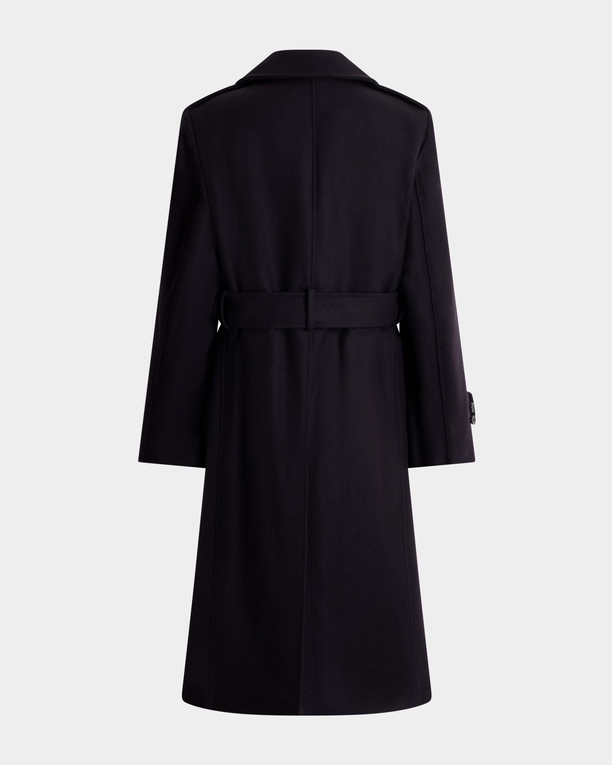 Bally Global - Trench Coat in a Navy Blue Wool Blend - Blue