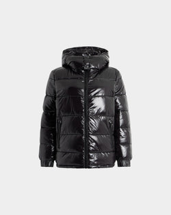 Puffer Jacket in Black Nylon
