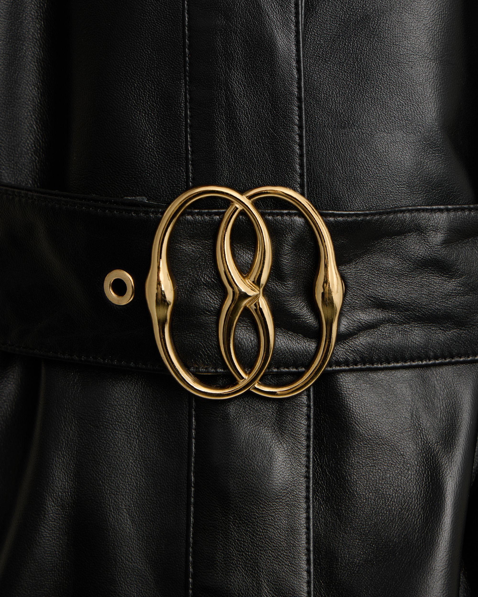 Bally Global - Belted Jacket in Black Leather - Black