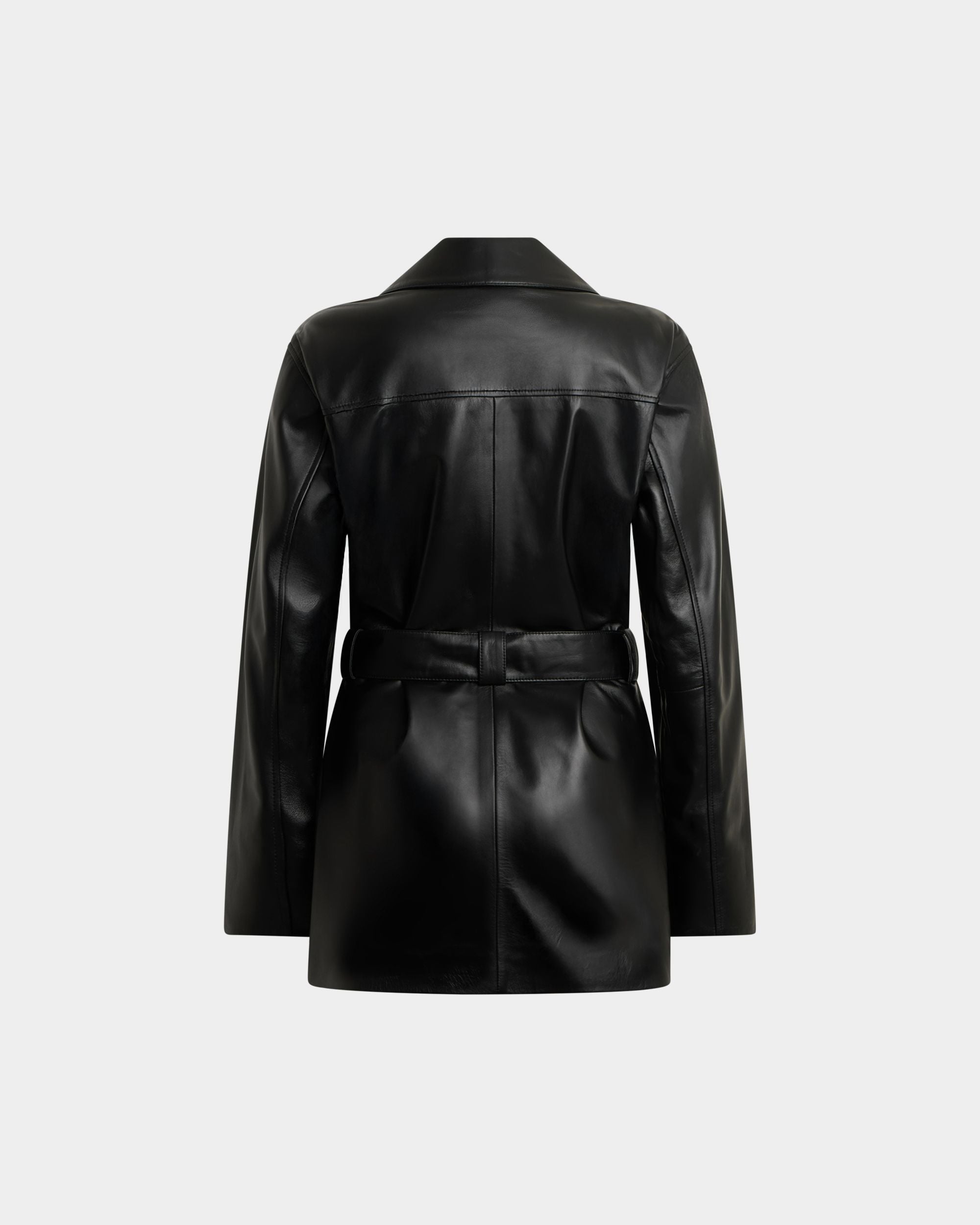 Bally Global - Belted Jacket in Black Leather - Black