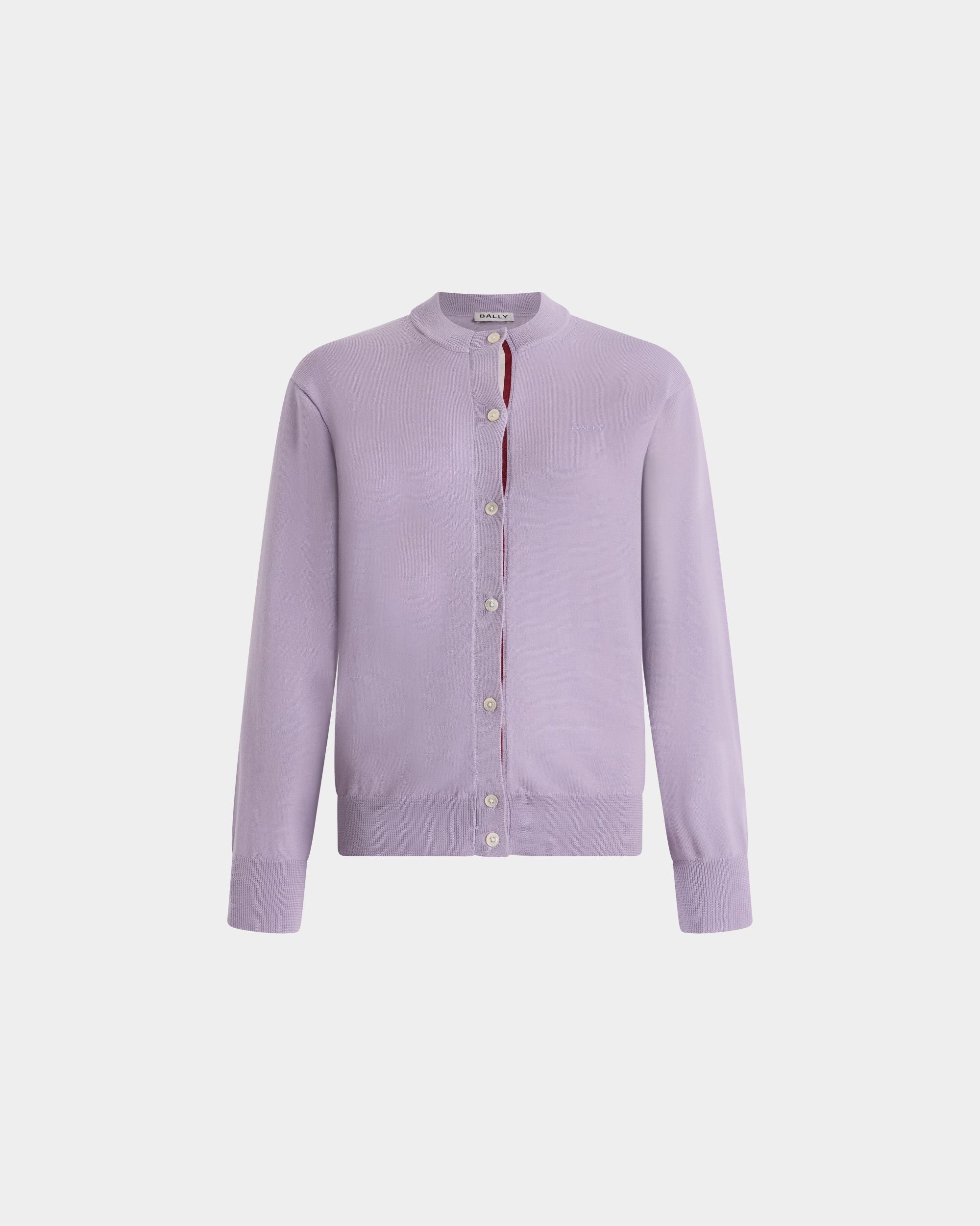 Bally Global - Cardigan in Light Mauve Wool - Pink