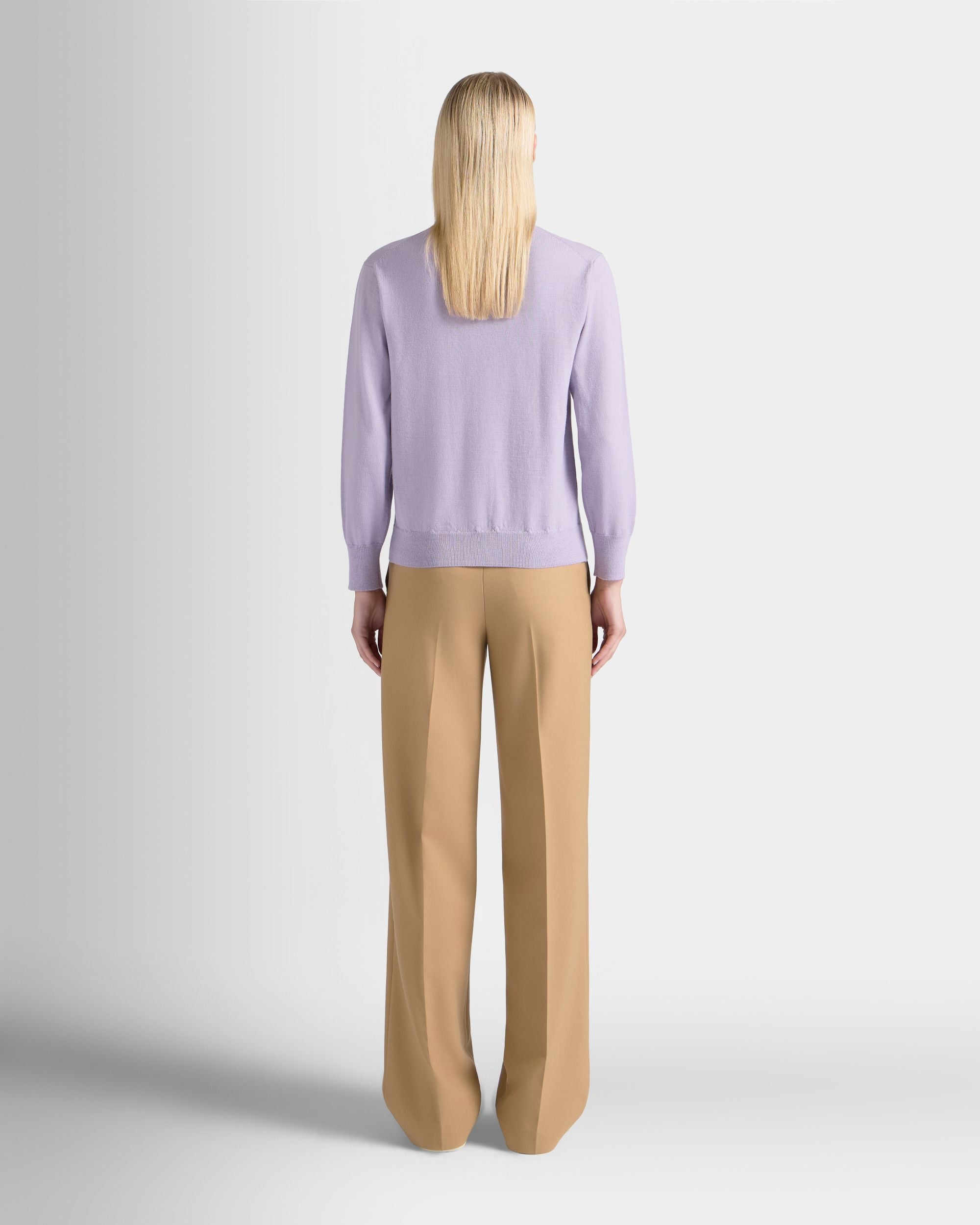 Bally Global - Cardigan in Light Mauve Wool - Pink