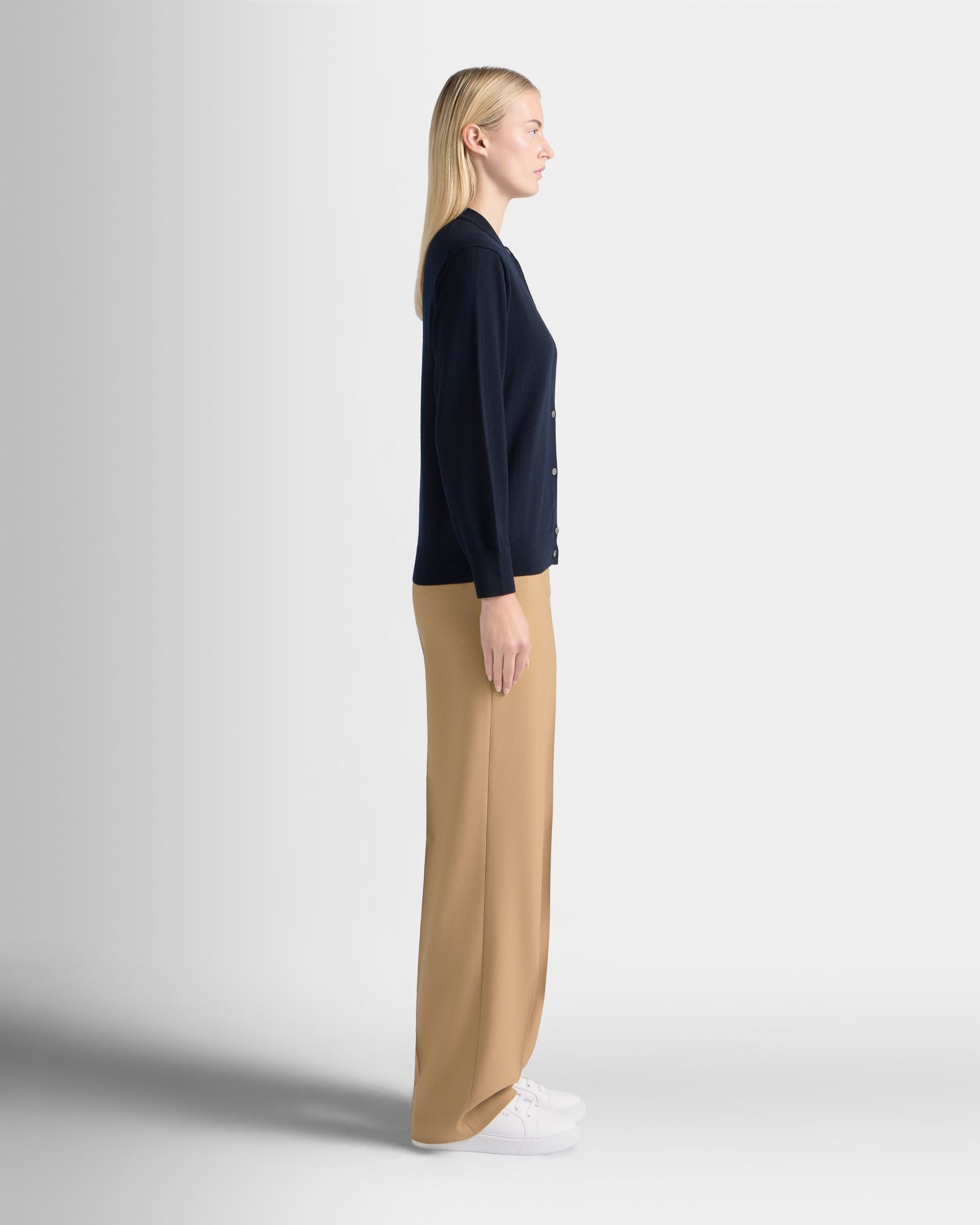 Bally Global - Cardigan in Navy Blue Wool - Blue