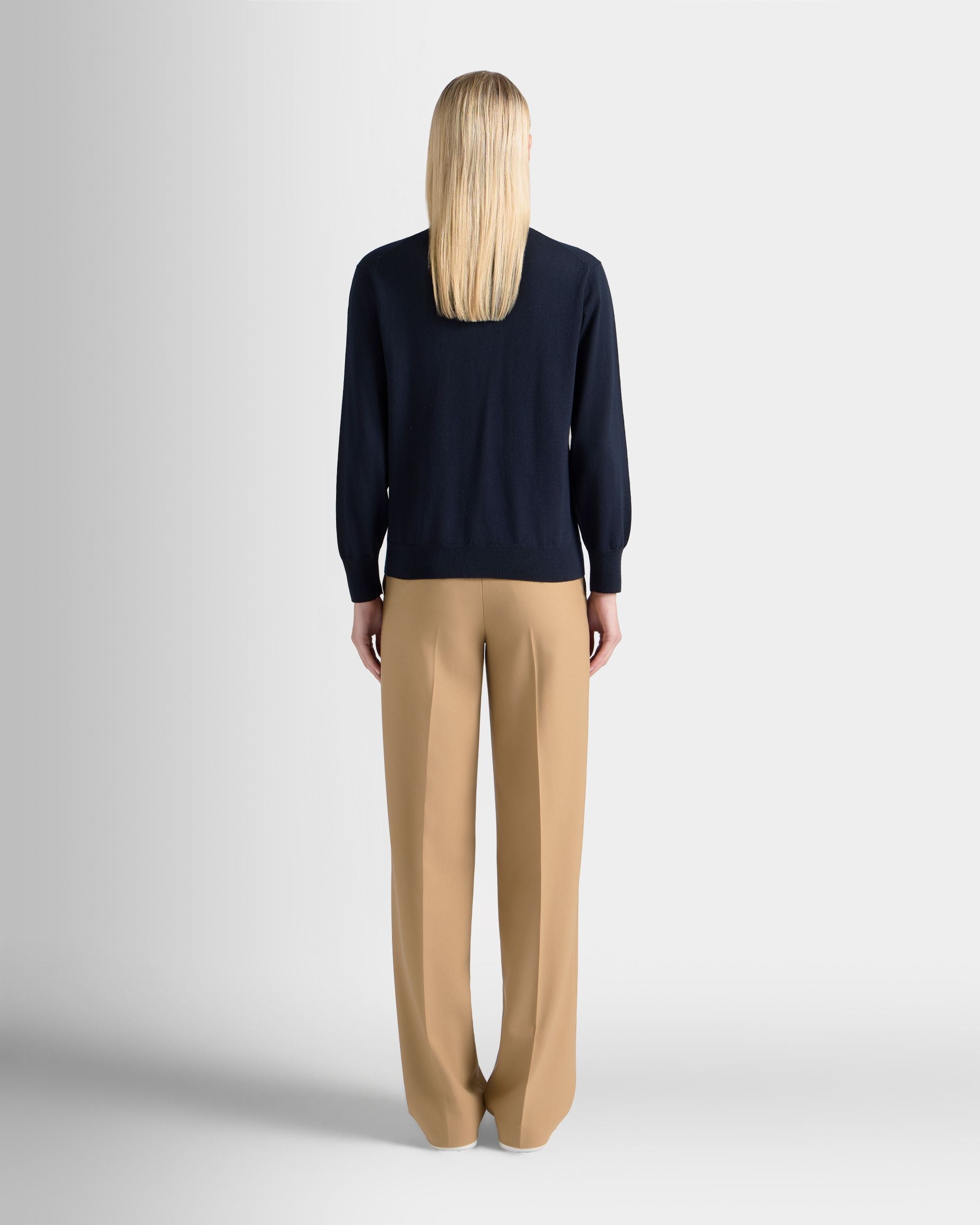 Bally Global - Cardigan in Navy Blue Wool - Blue