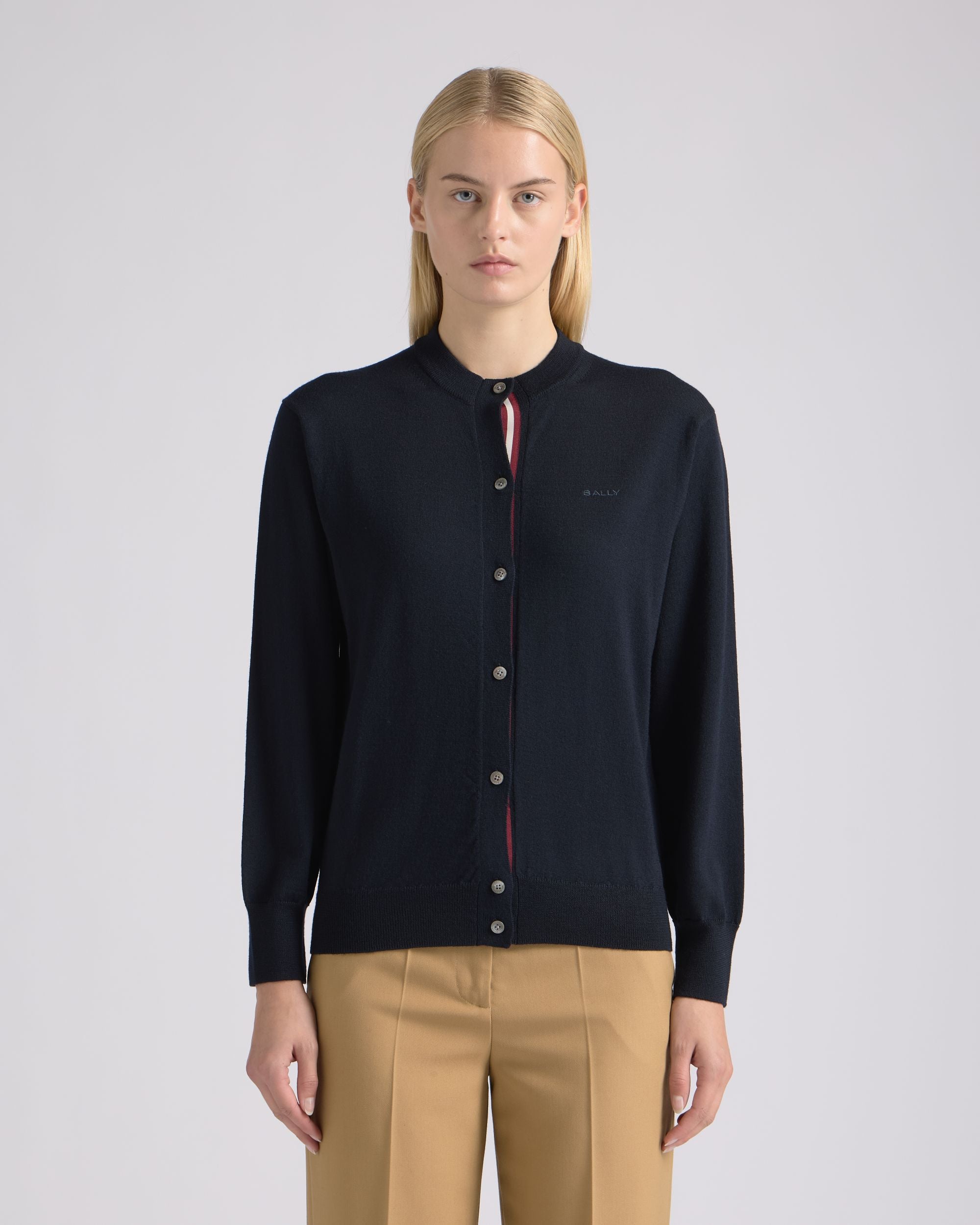 Bally Global - Cardigan in Navy Blue Wool - Blue