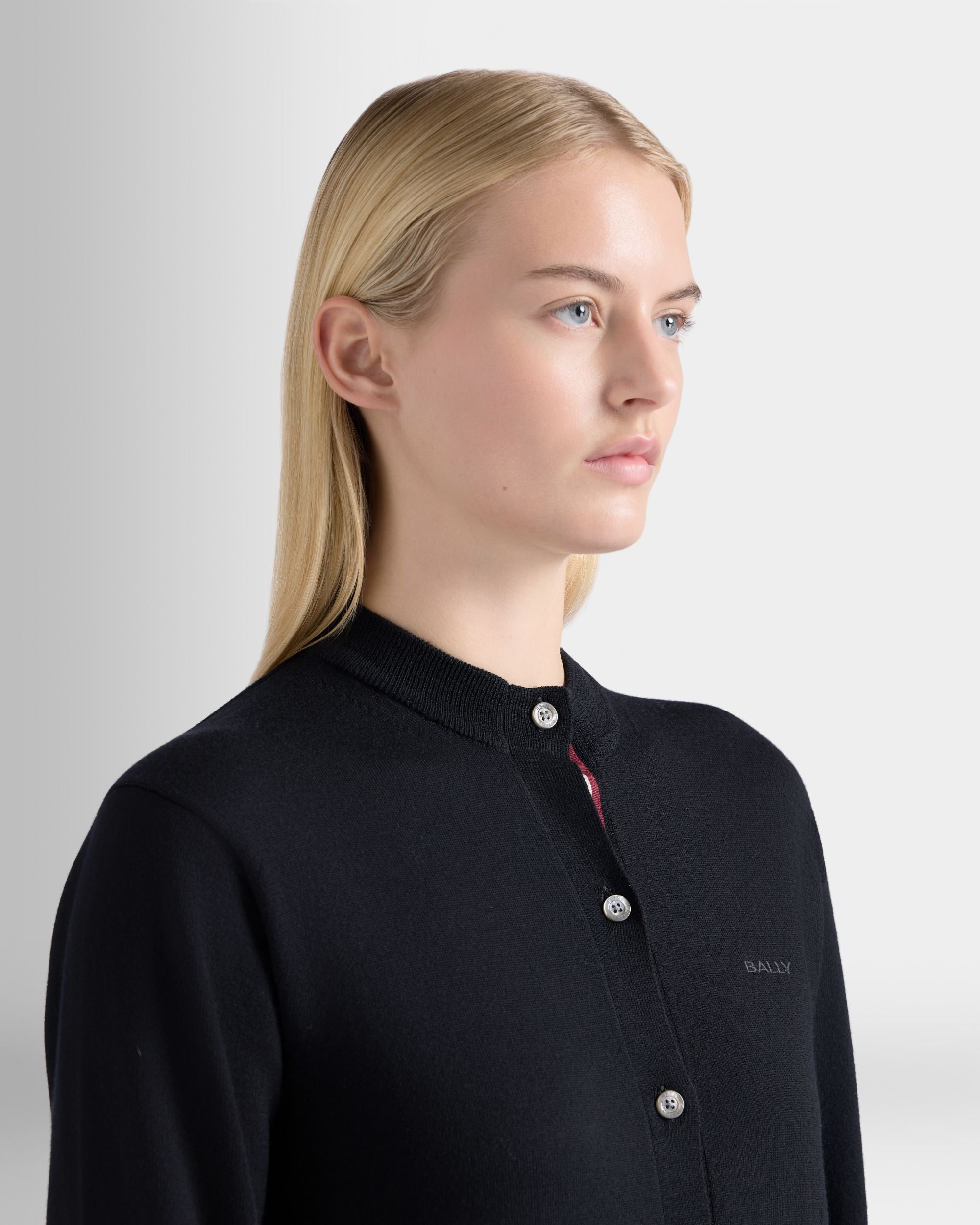 Bally Global - Cardigan in Black Wool - Black