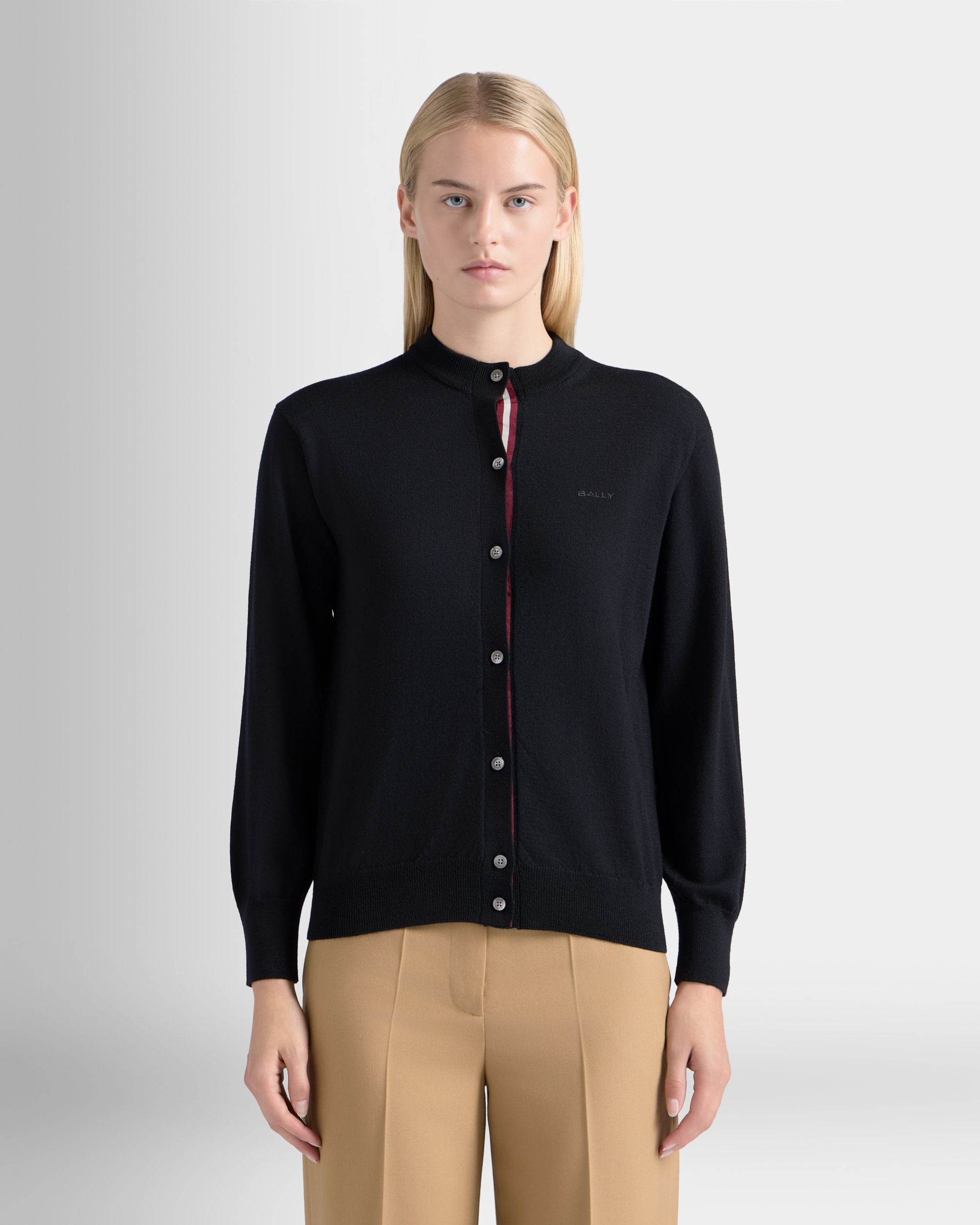 Bally Global - Cardigan in Black Wool - Black