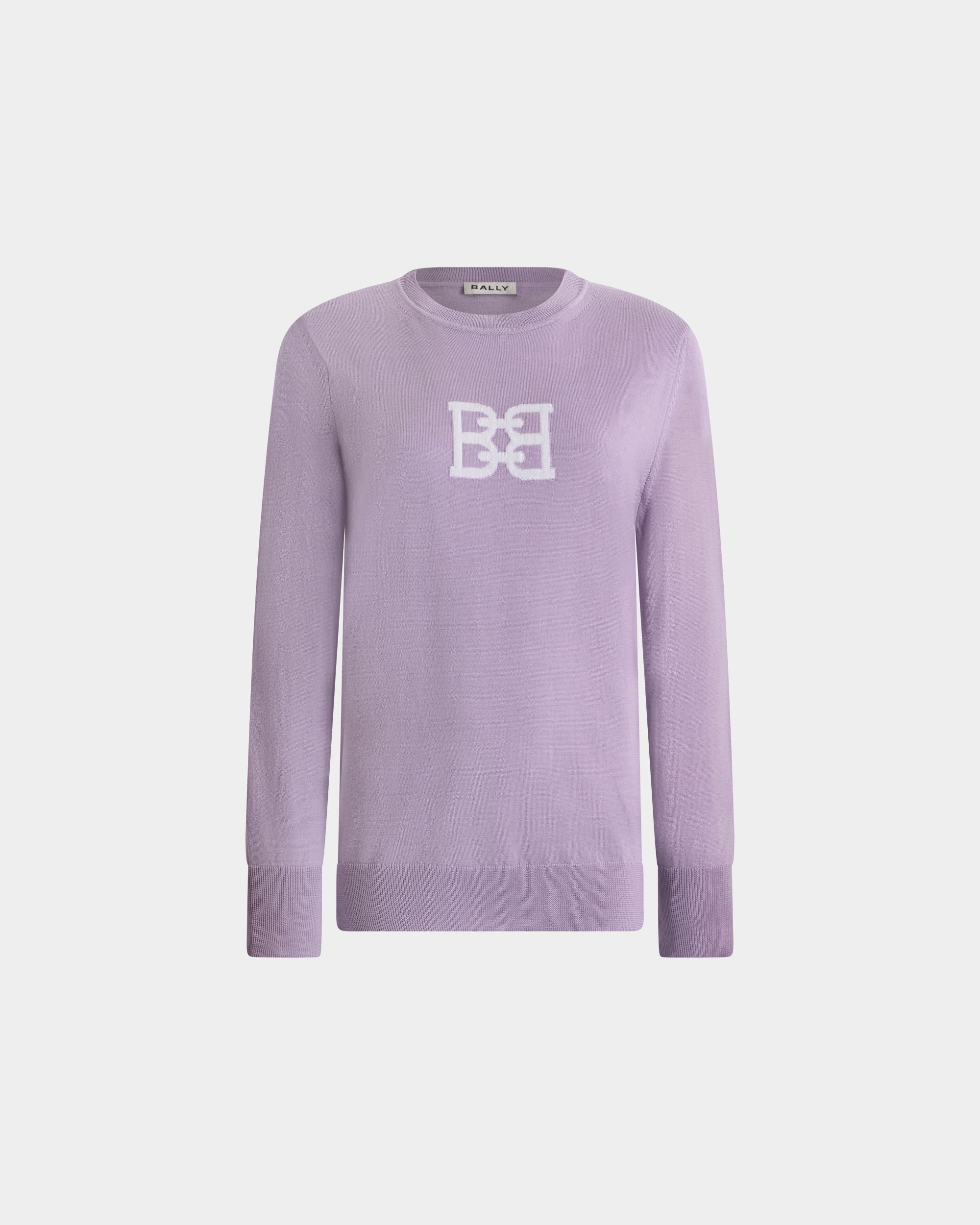 Bally Global - Crewneck Sweater in Light Mauve Wool - Pink