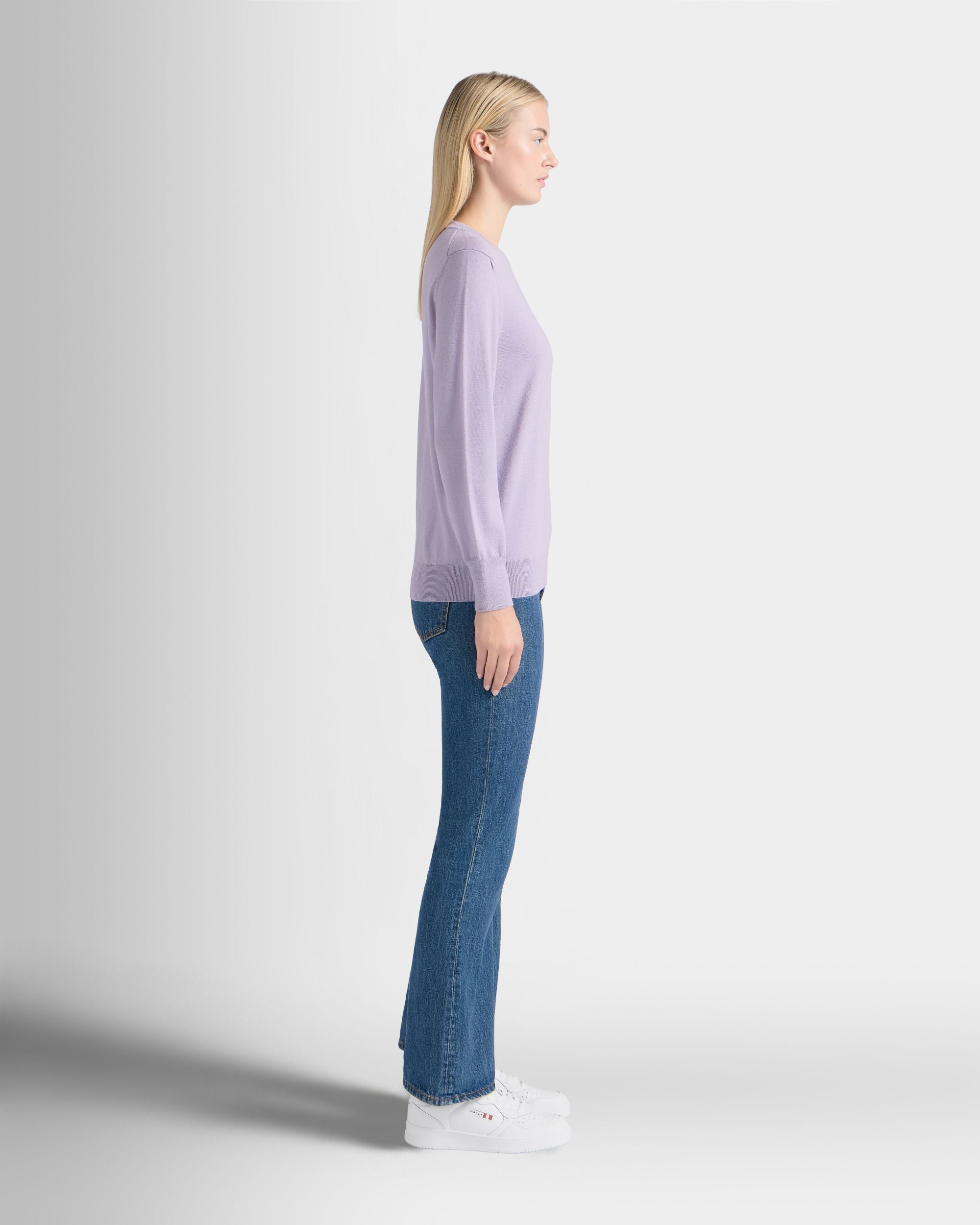 Bally Global - Crewneck Sweater in Light Mauve Wool - Pink