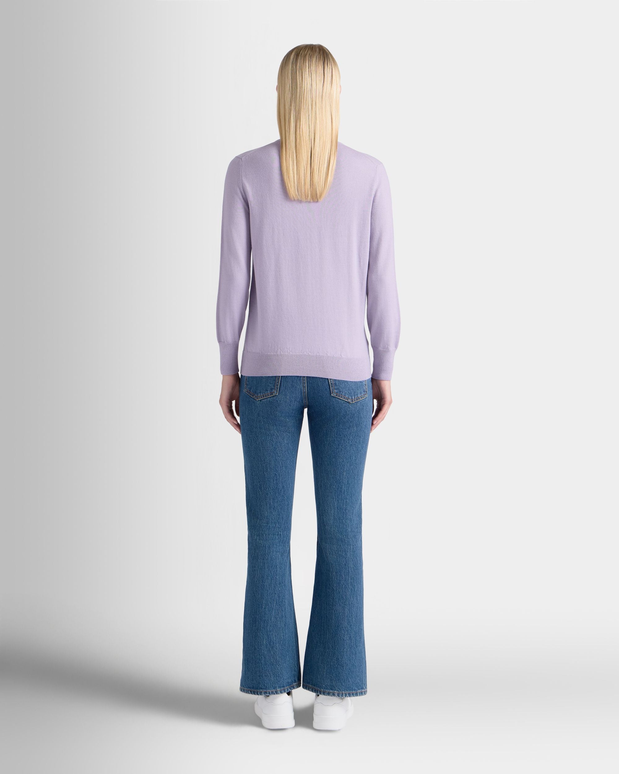 Bally Global - Crewneck Sweater in Light Mauve Wool - Pink
