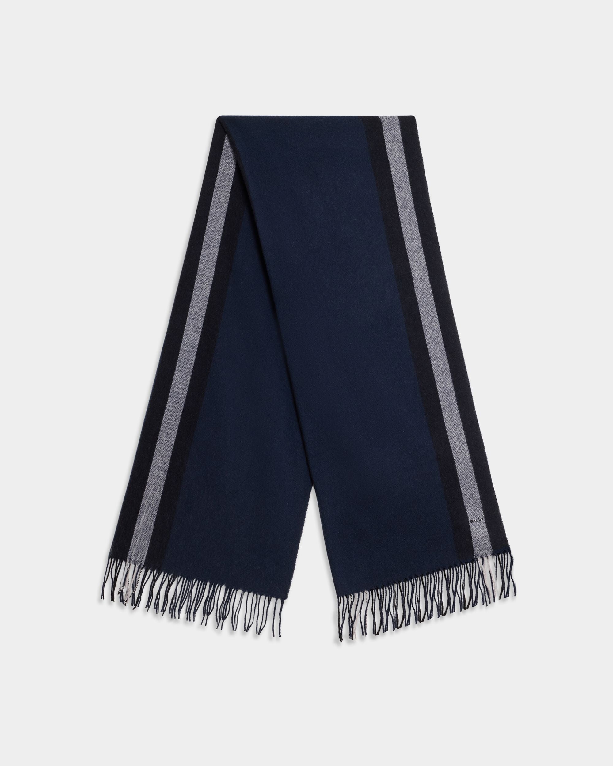 Bally Global - Scarf in Navy Blue Wool - Blue