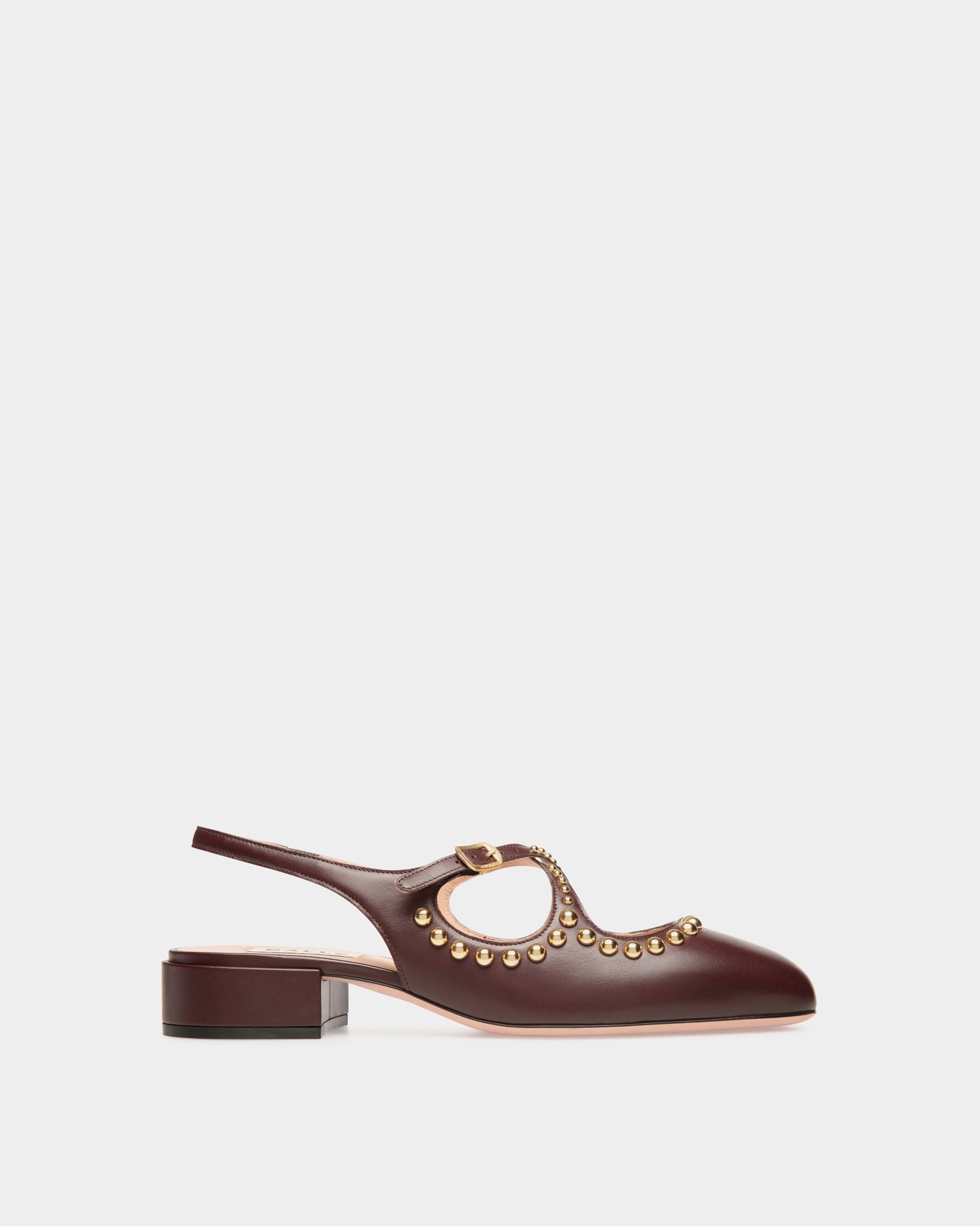 Bally Global - Ballyrina Slingback Pump in Deep Burgundy Leather - Burgundy